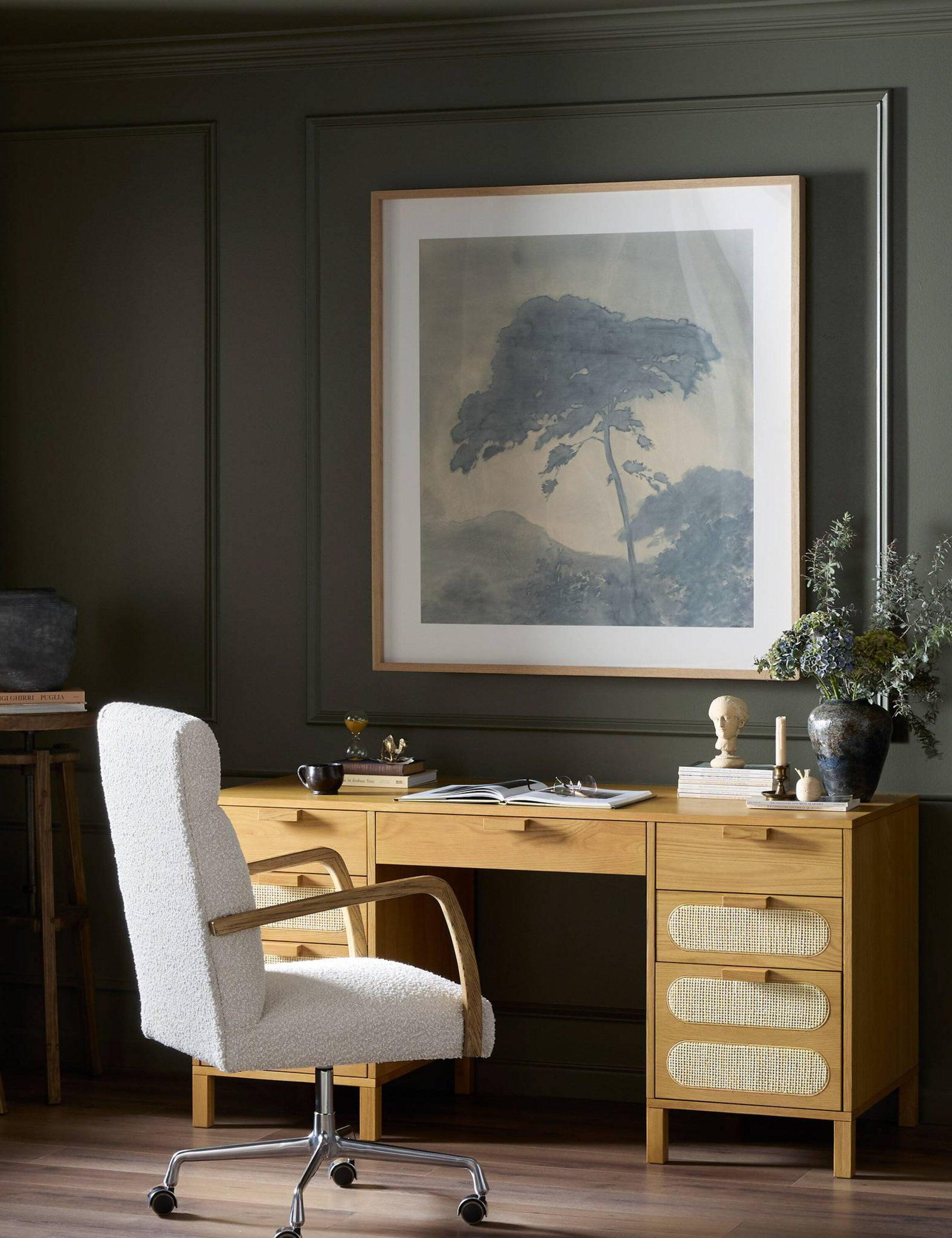 Verna Executive Desk - Honey Oak