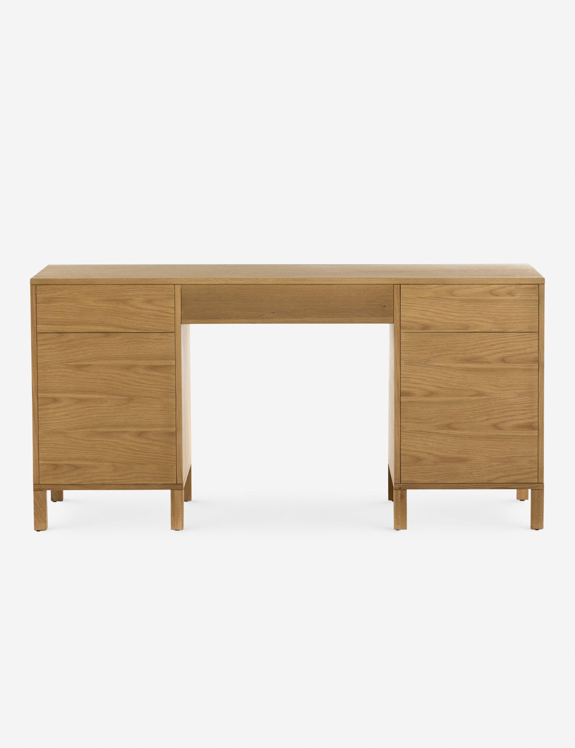 Verna Executive Desk - Honey Oak