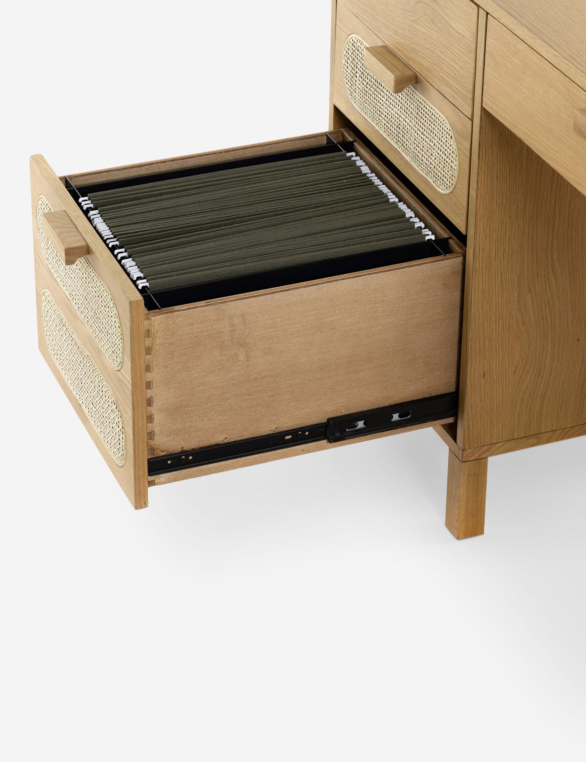 Verna Executive Desk - Honey Oak
