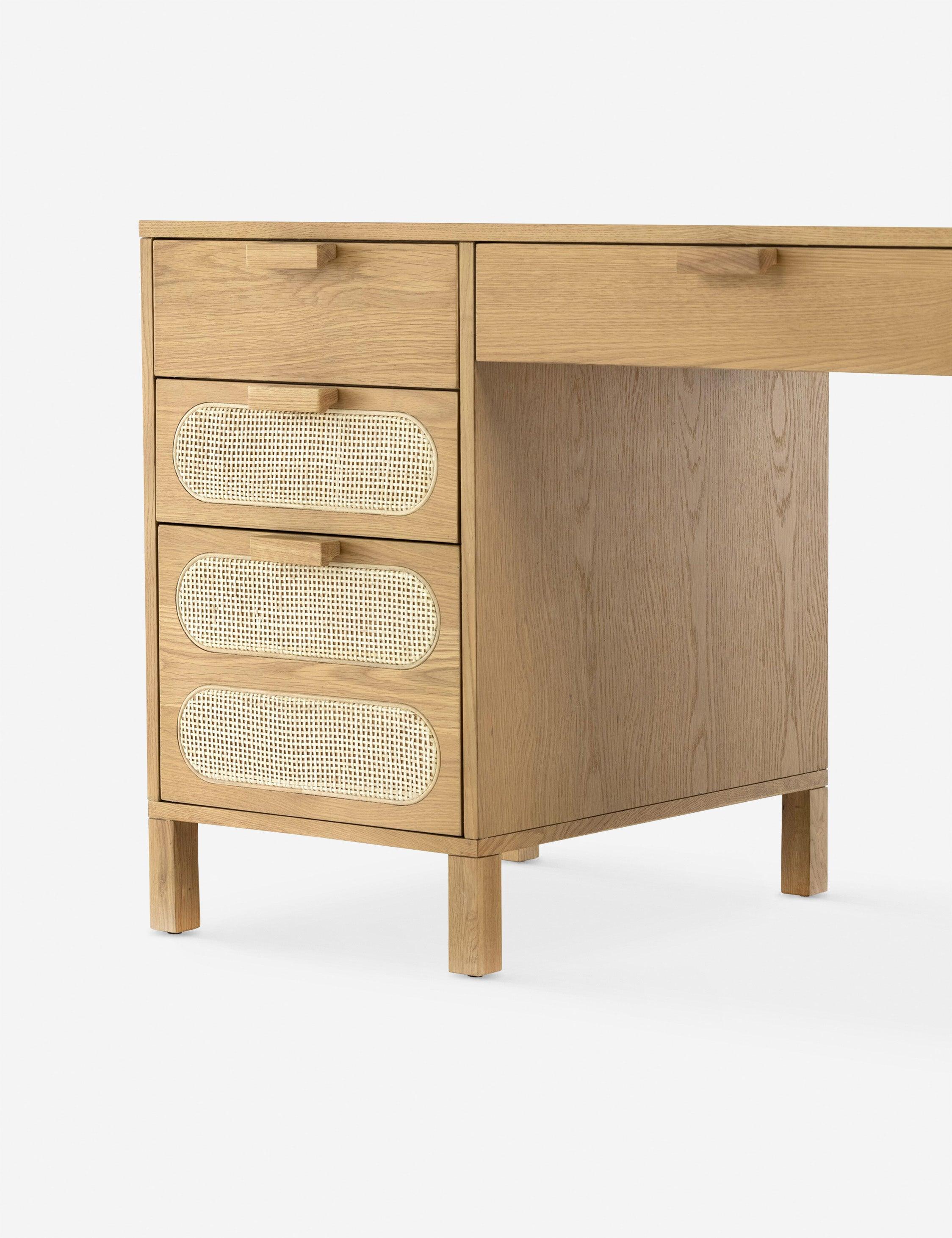 Verna Executive Desk - Honey Oak