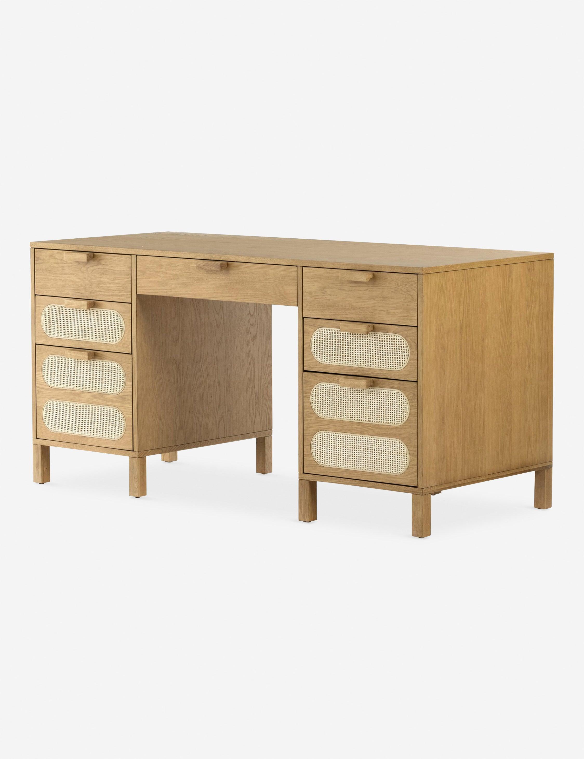 Verna Executive Desk - Honey Oak