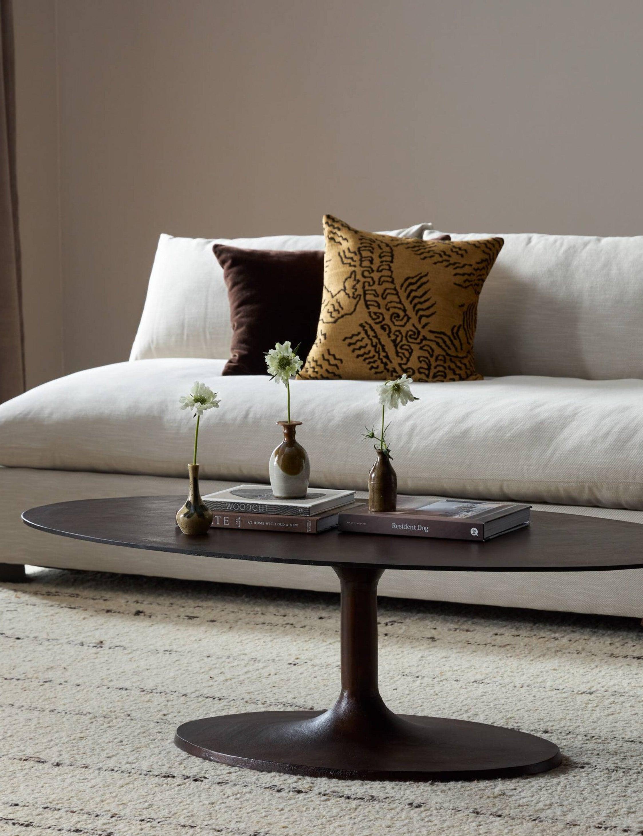 Inga Indoor / Outdoor Oval Coffee Table - Antique Rust