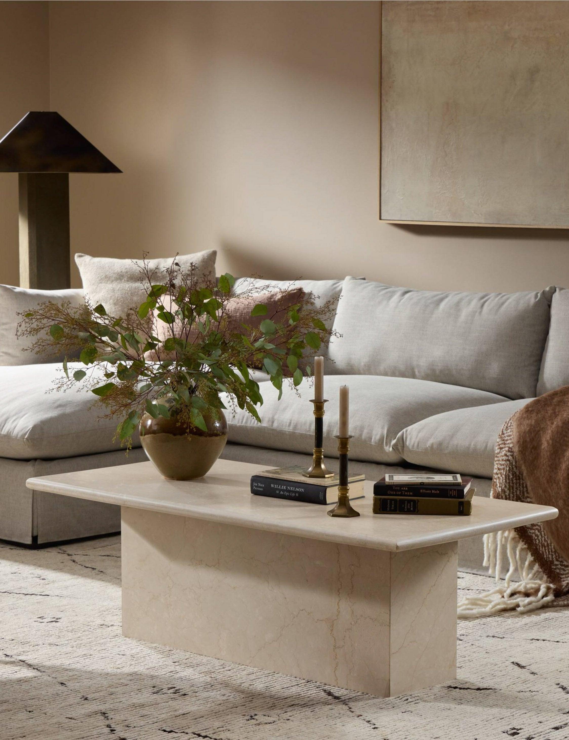 Leonel Coffee Table - Cream Marble