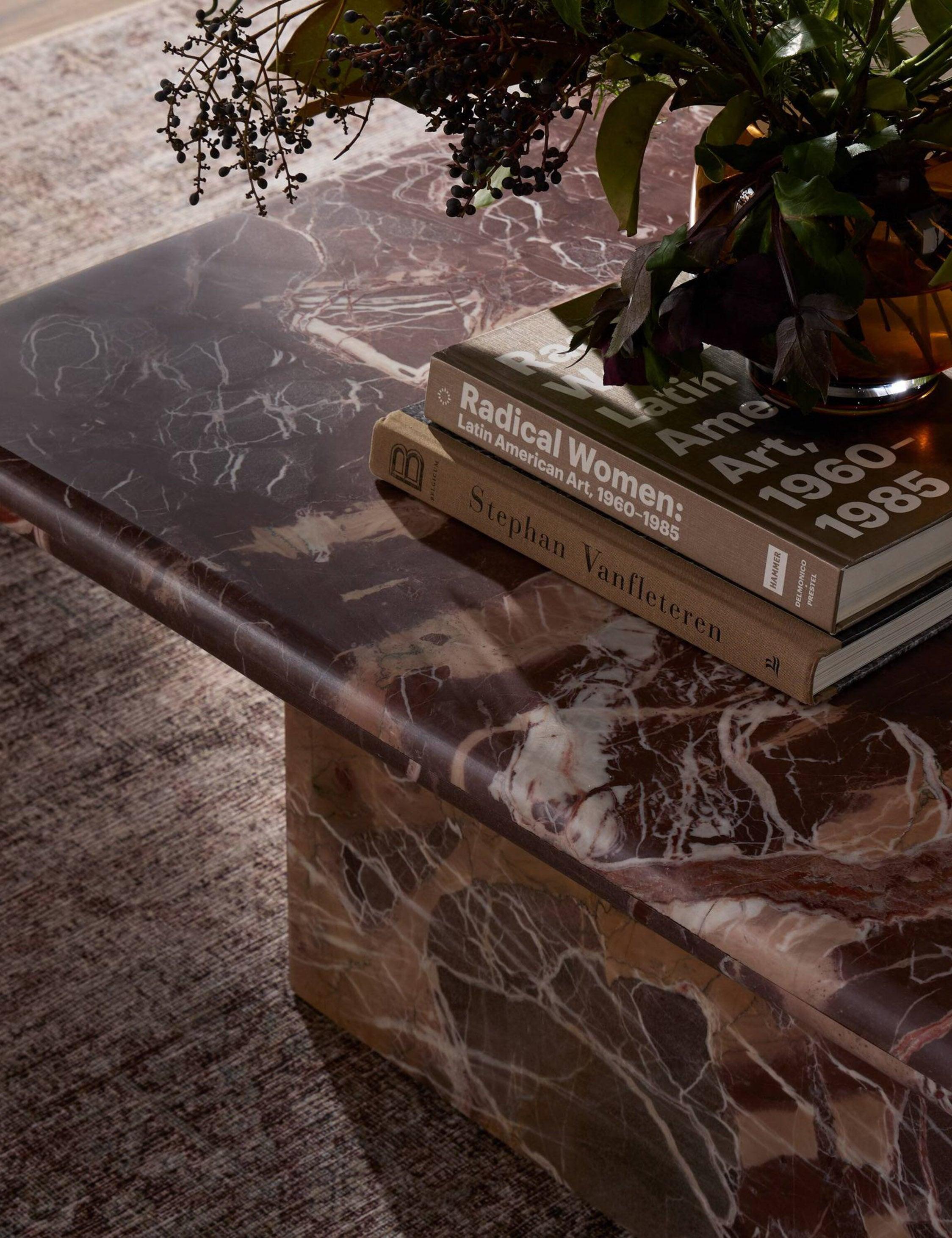 Leonel Coffee Table - Merlot Marble
