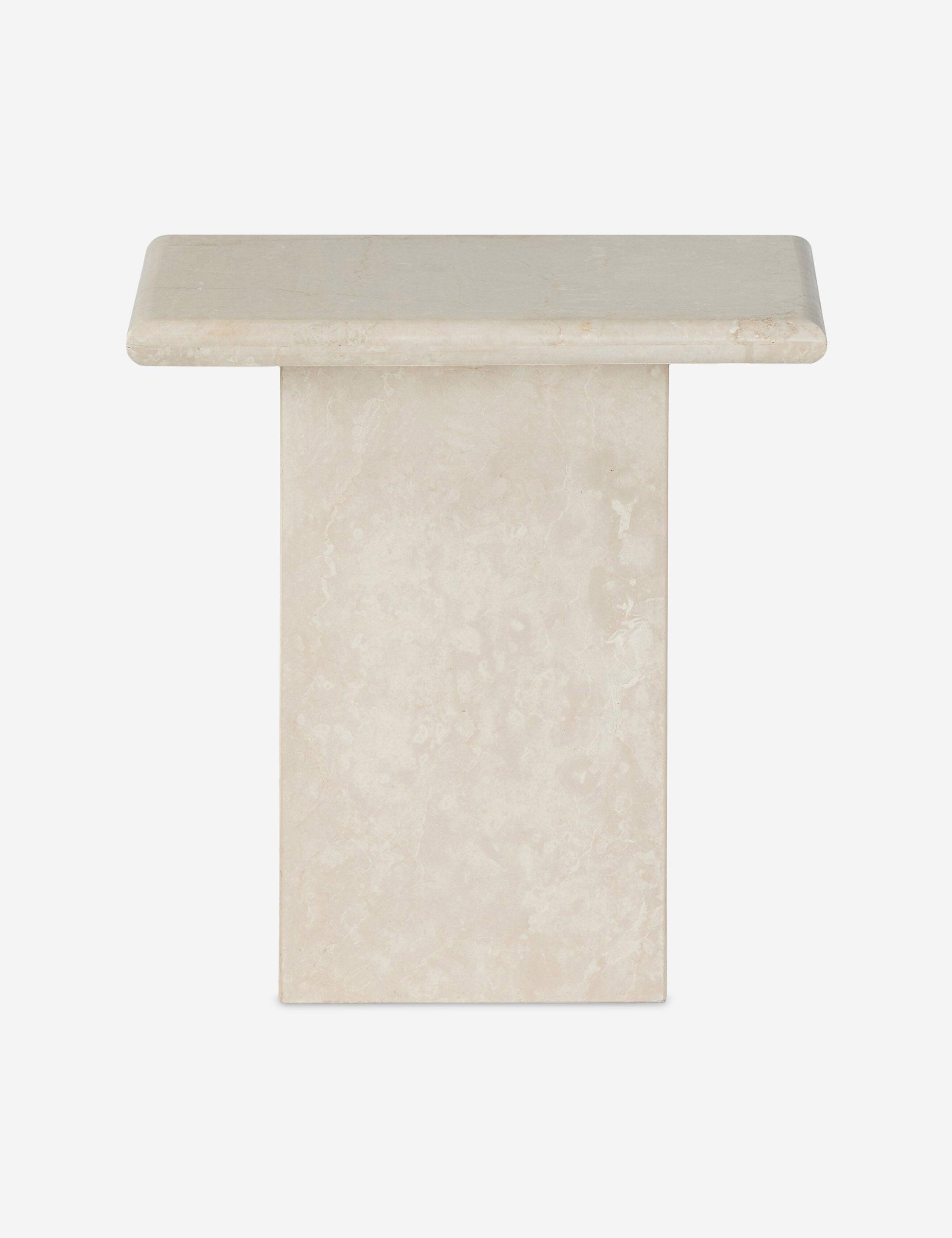 Leonel Side Table - Cream Marble