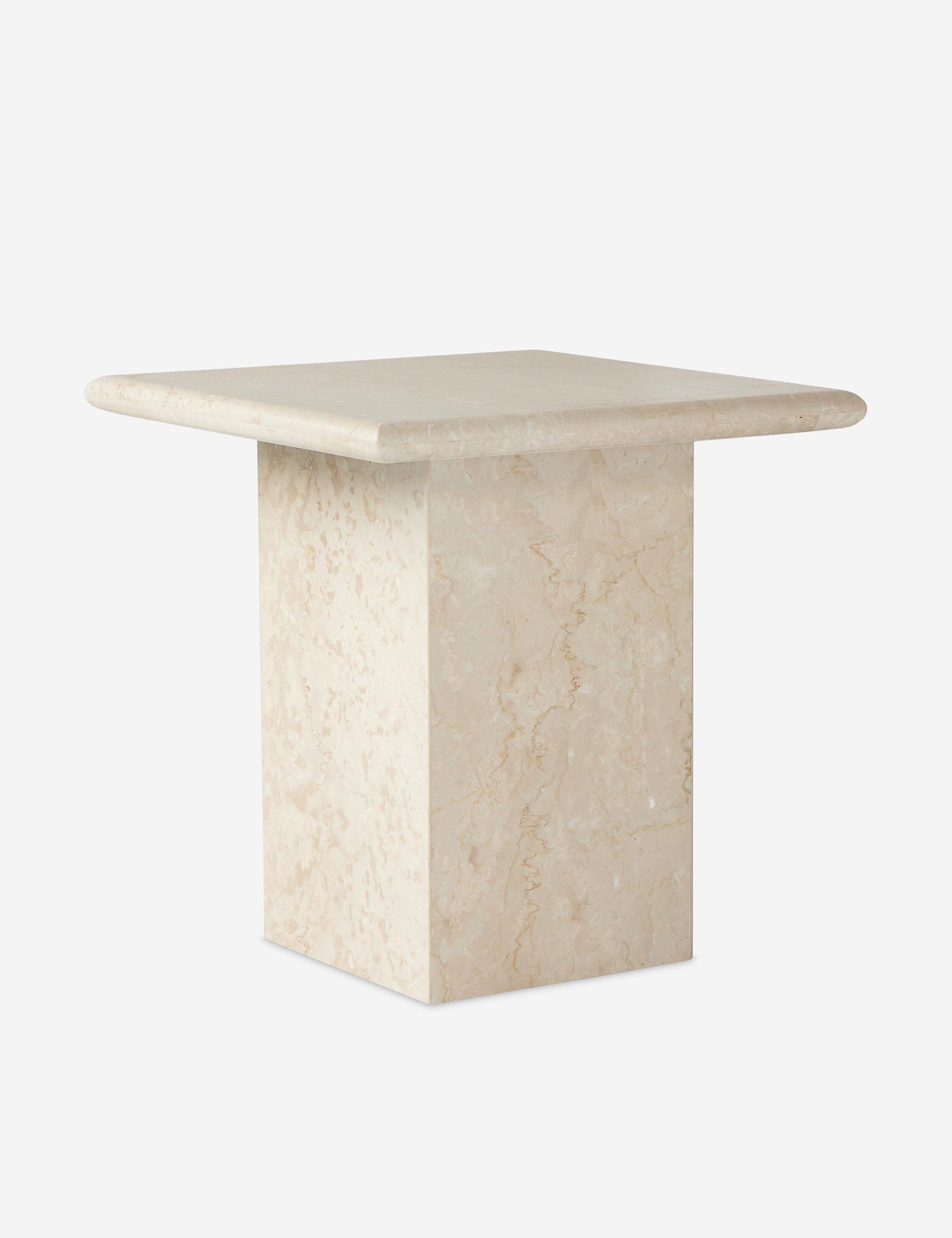 Leonel Side Table - Cream Marble