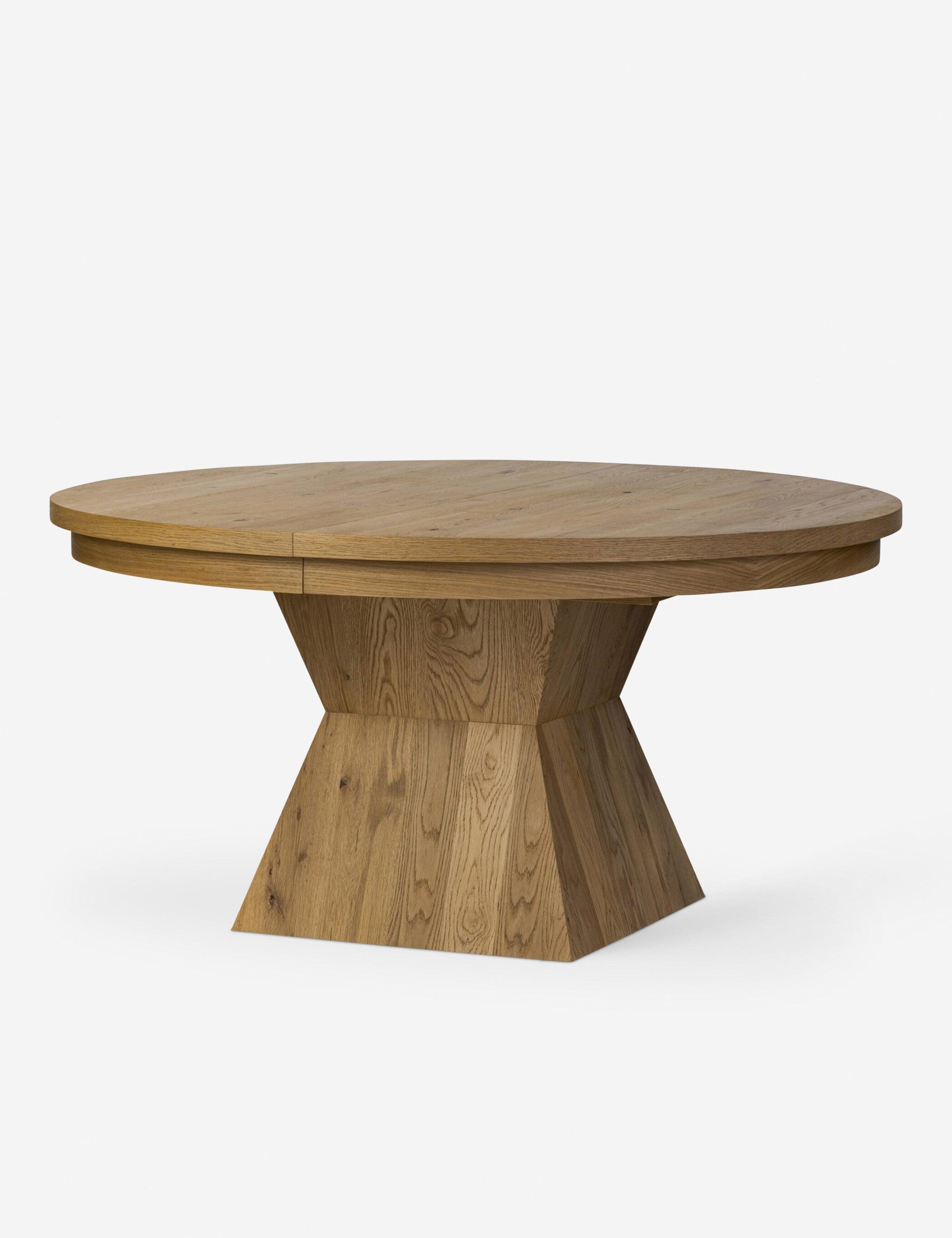 Hermoza Extendable Round Dining Table - Natural Oak
