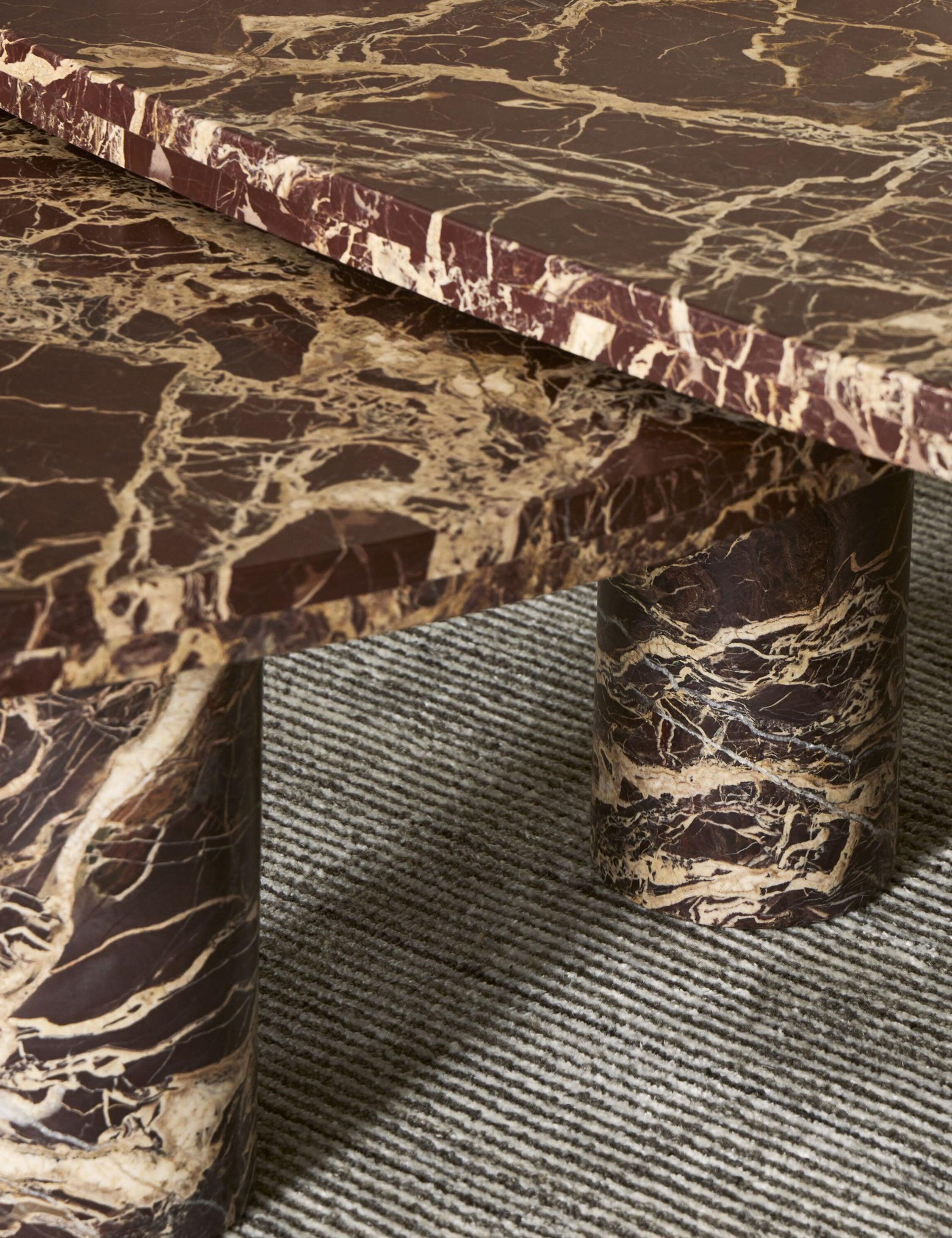 Mariano Nesting Coffee Table (Set of 2) - Merlot Marble