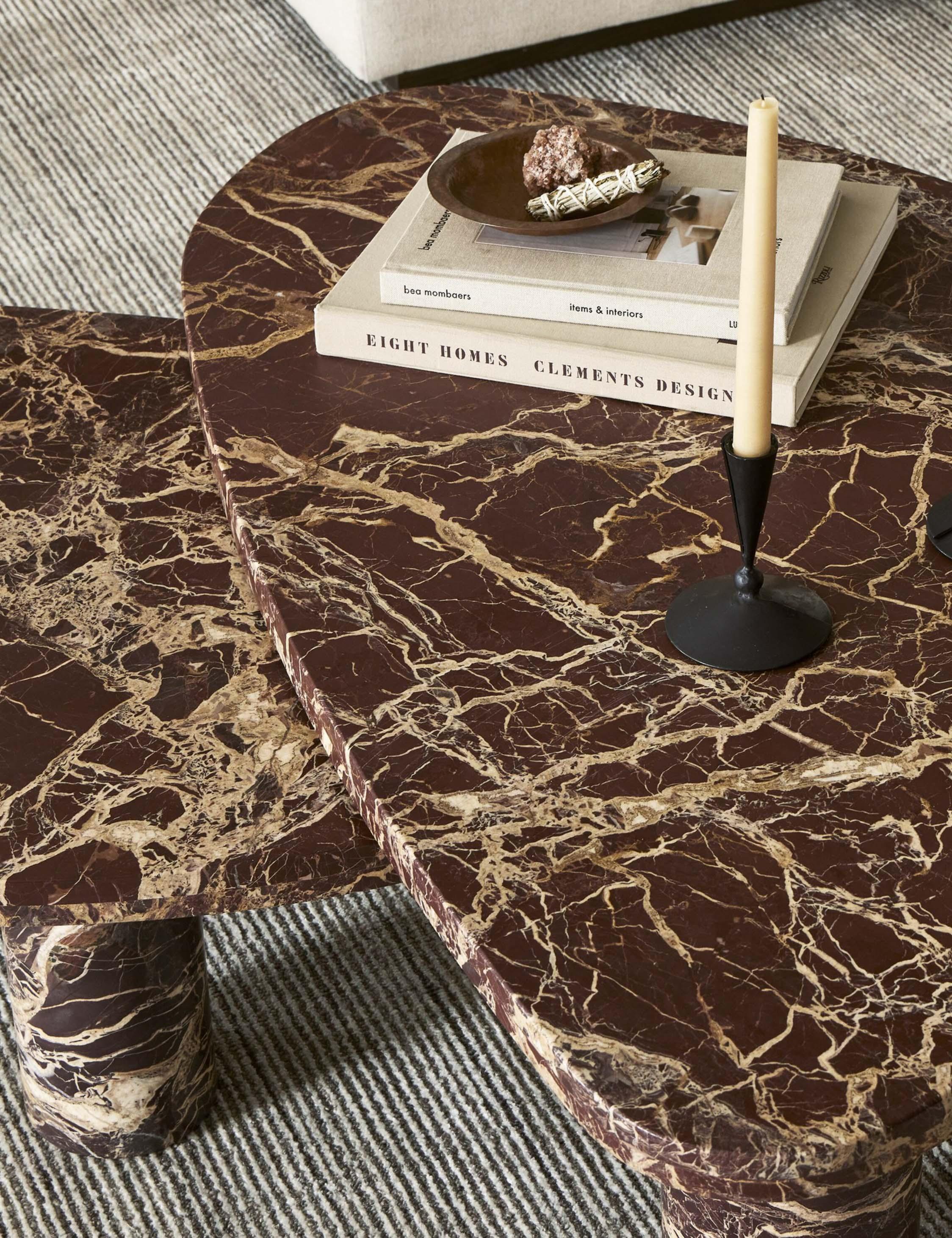 Mariano Nesting Coffee Table (Set of 2) - Merlot Marble