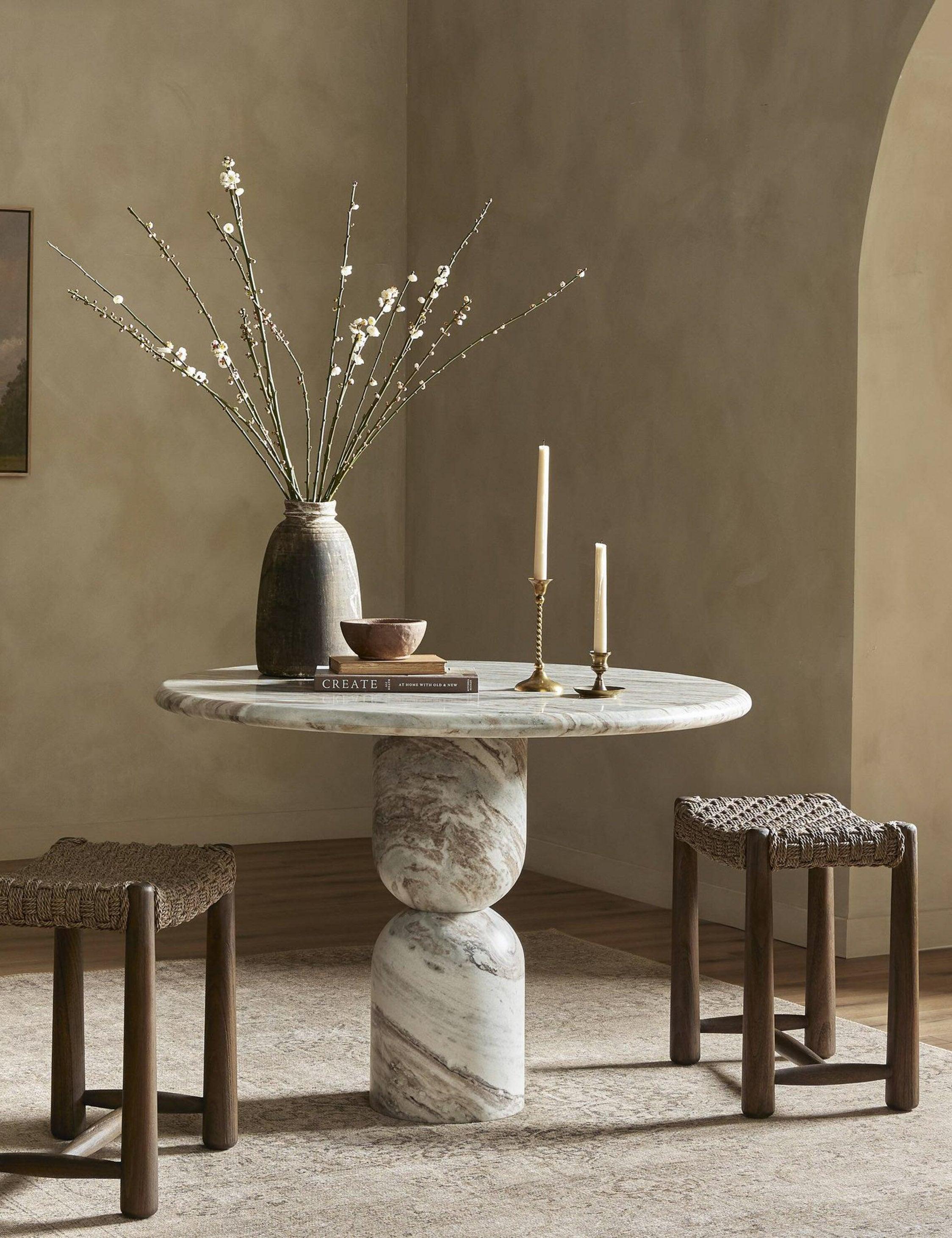 Figueroa Round Dining Table by Amber Lewis x Four Hands - Marble / 42"W