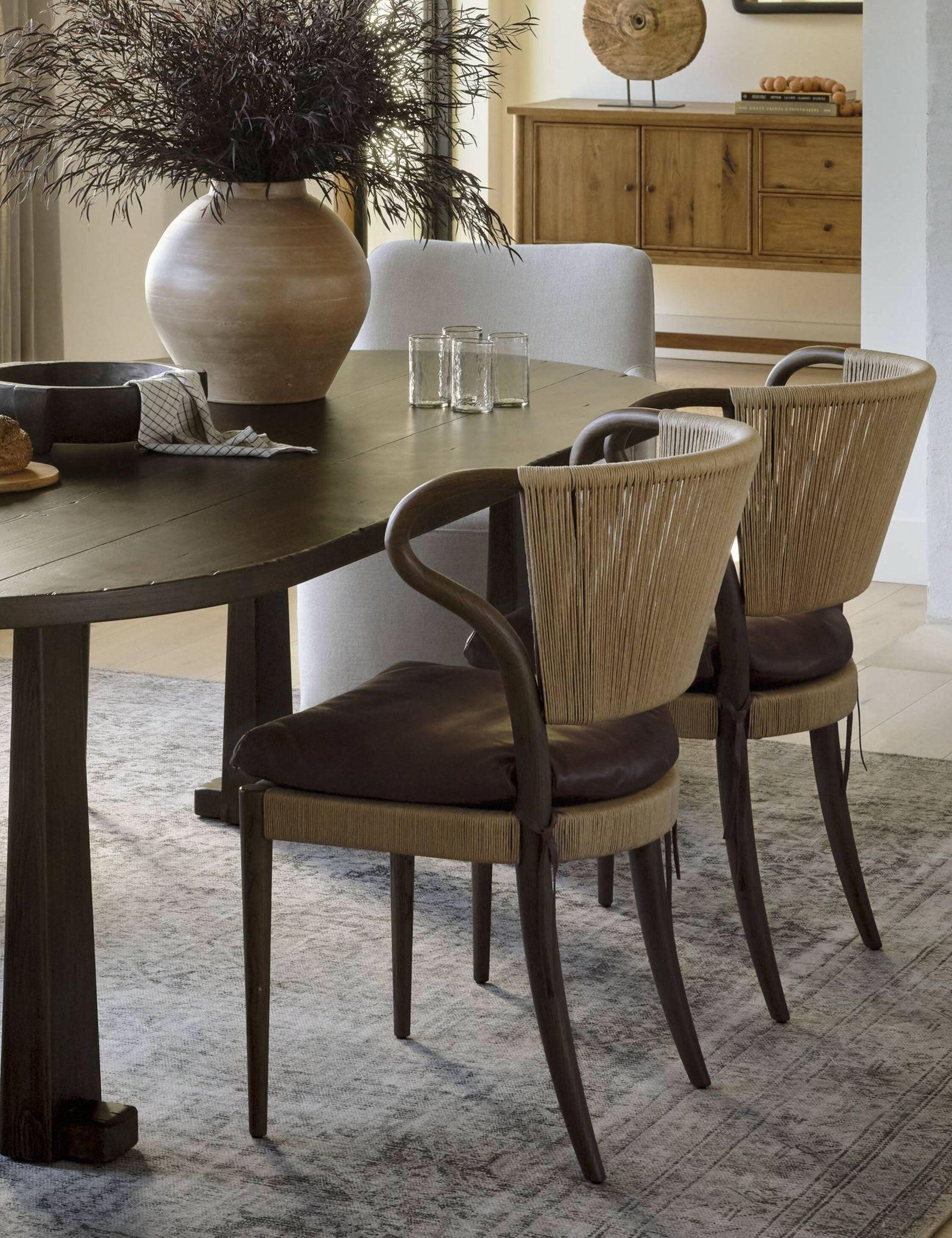 Amira Dining Chair by Amber Lewis x Four Hands - Mahogany Leather