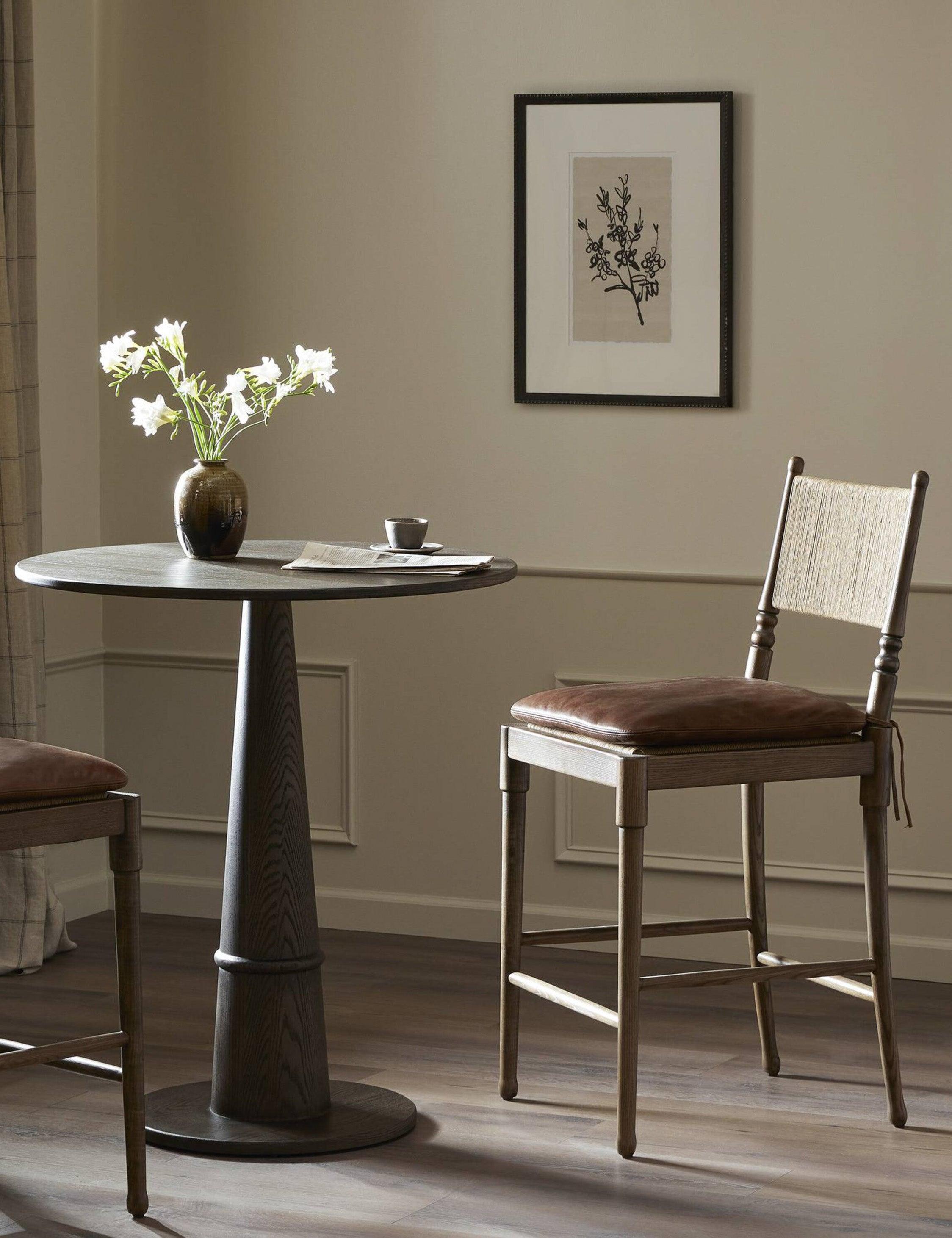 Fayth Bar and Counter Stool by Amber Lewis x Four Hands - Mahogany Leather / Counter