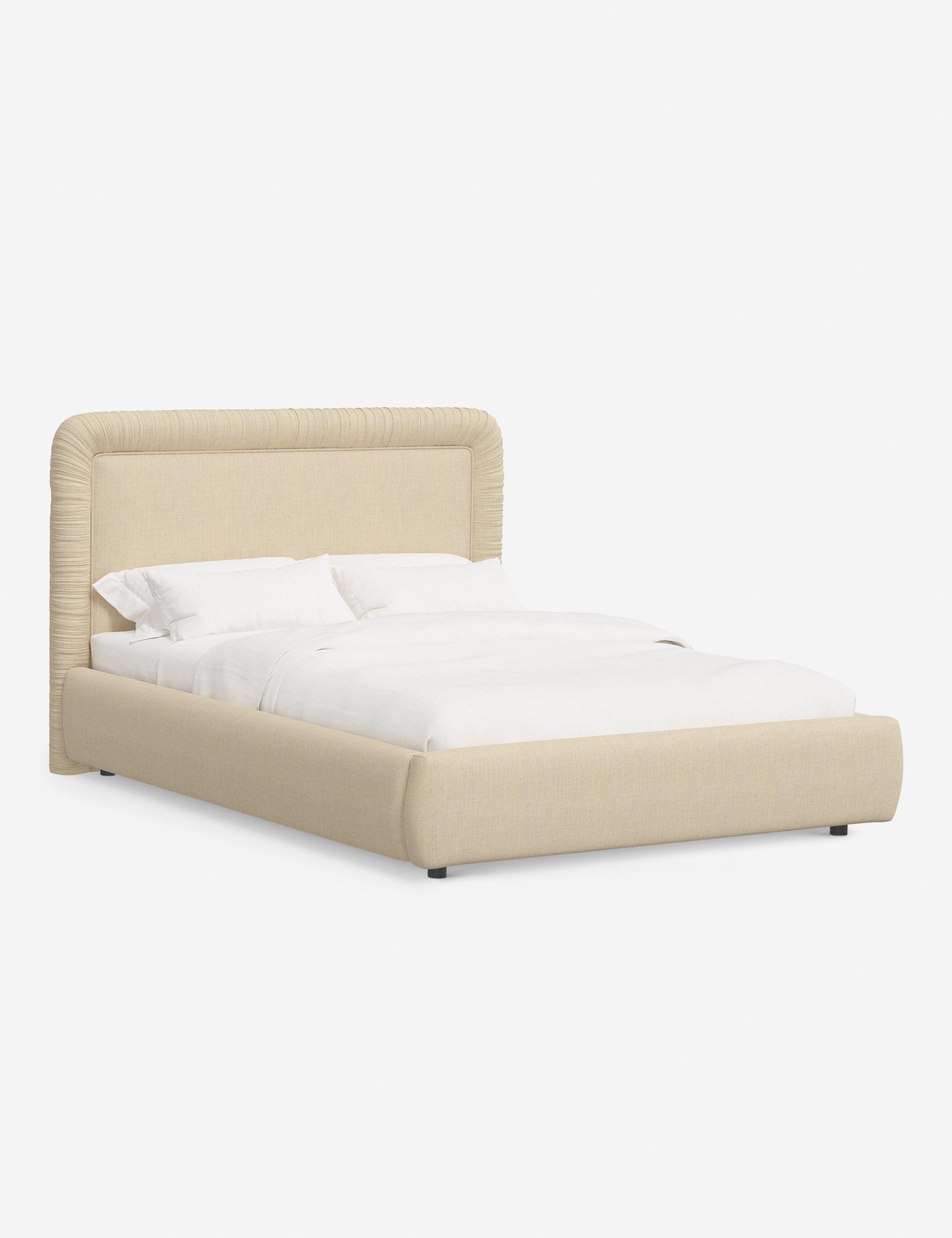 Courtet Platform Bed - Natural Linen / Twin