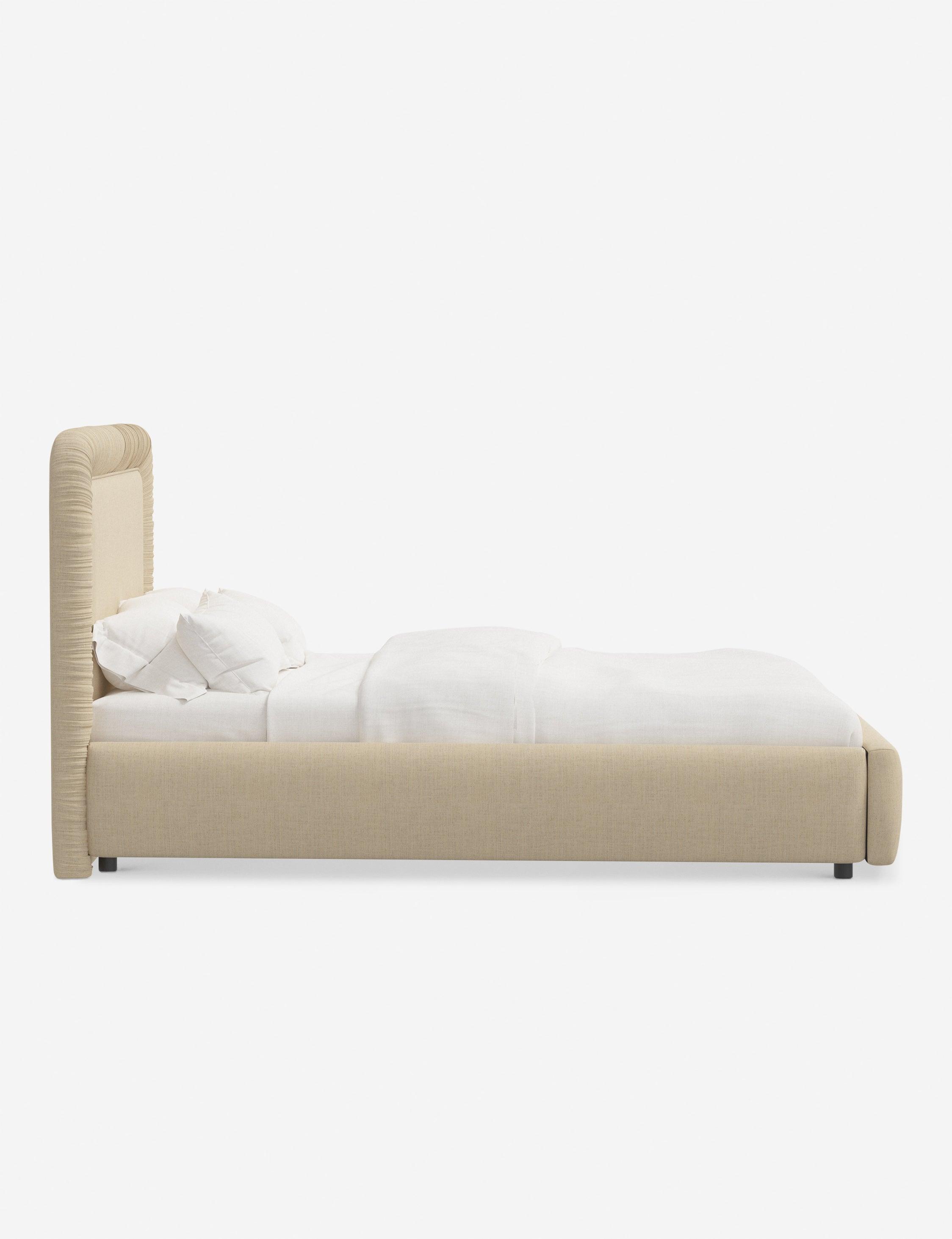 Courtet Platform Bed - Natural Linen / Twin