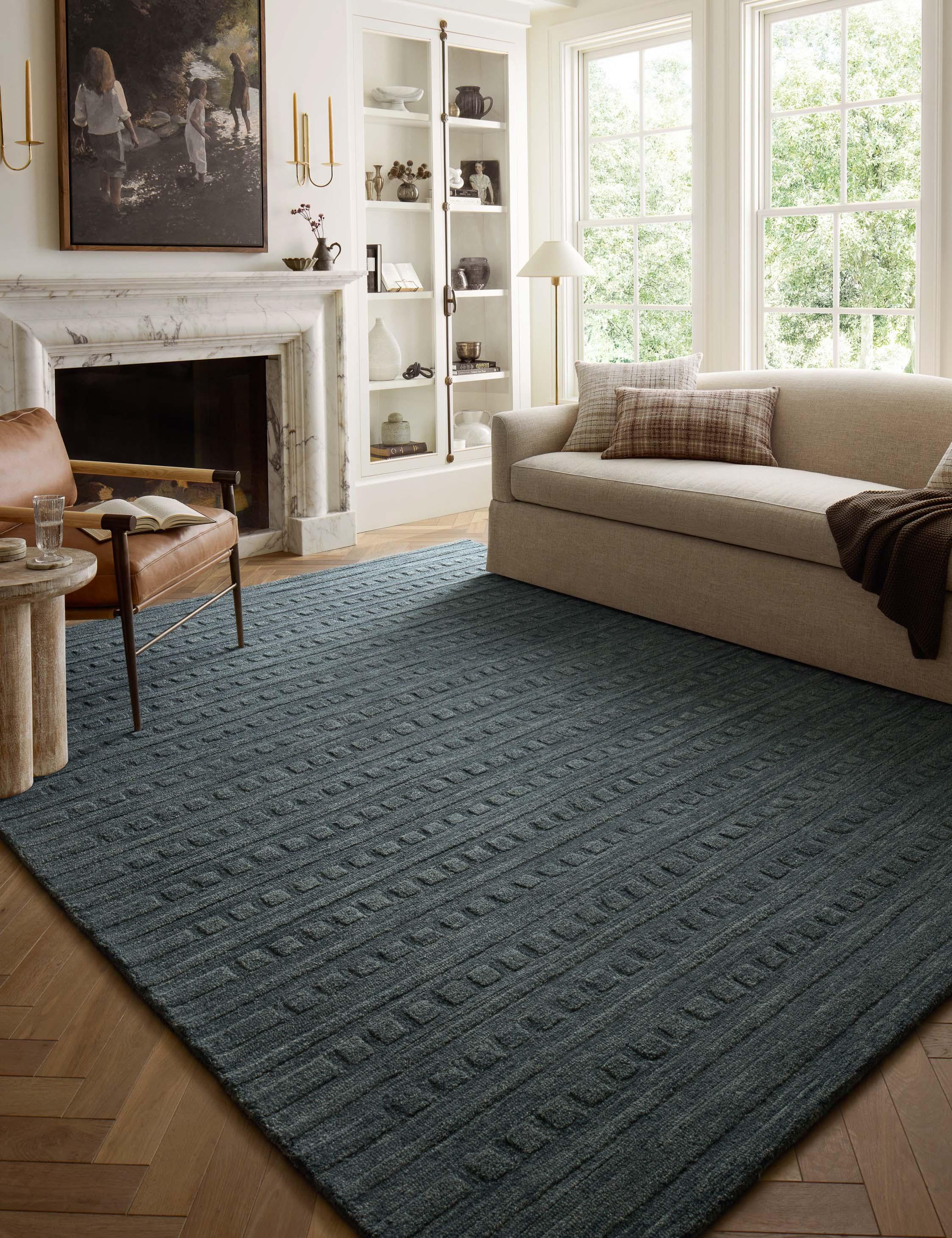 Bradley III Hand-Tufted Wool Rug by Chris Loves Julia x Loloi - Teal / 9'3" x 13'