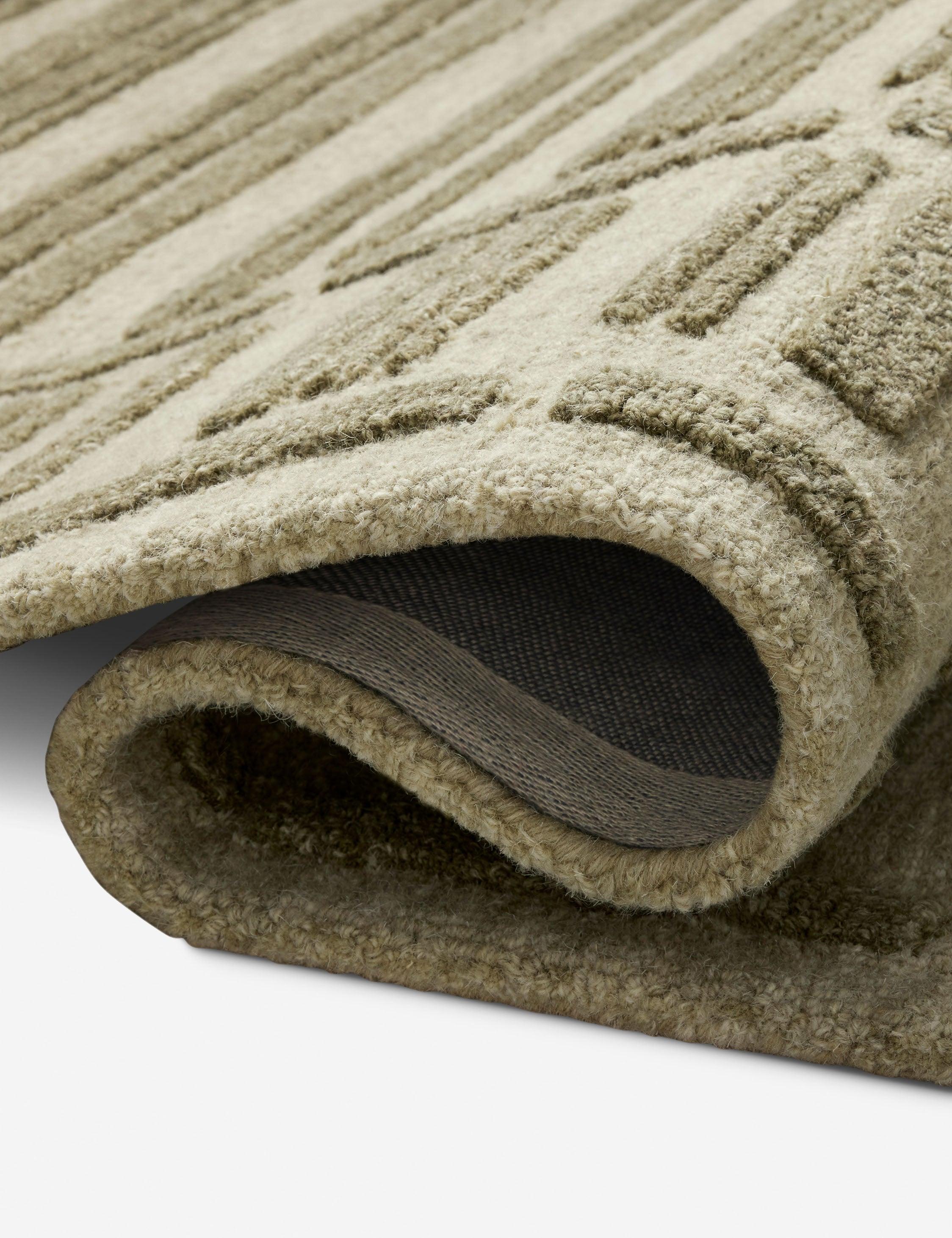 Bradley II Hand-Tufted Wool Rug by Chris Loves Julia x Loloi - Sage and Olive / 2'6" x 7'6" Runner