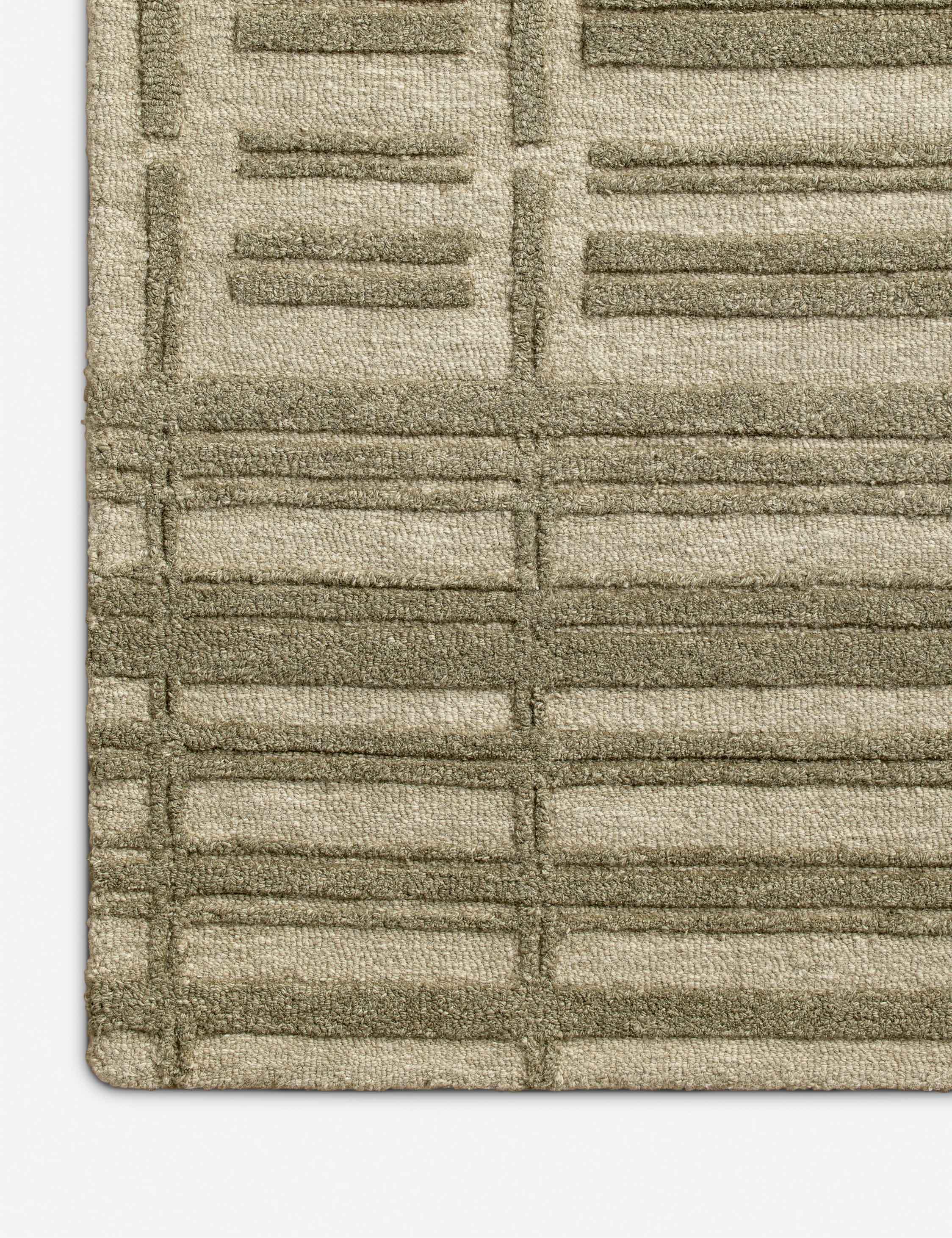 Bradley II Hand-Tufted Wool Rug by Chris Loves Julia x Loloi - Sage and Olive / 2'6" x 7'6" Runner