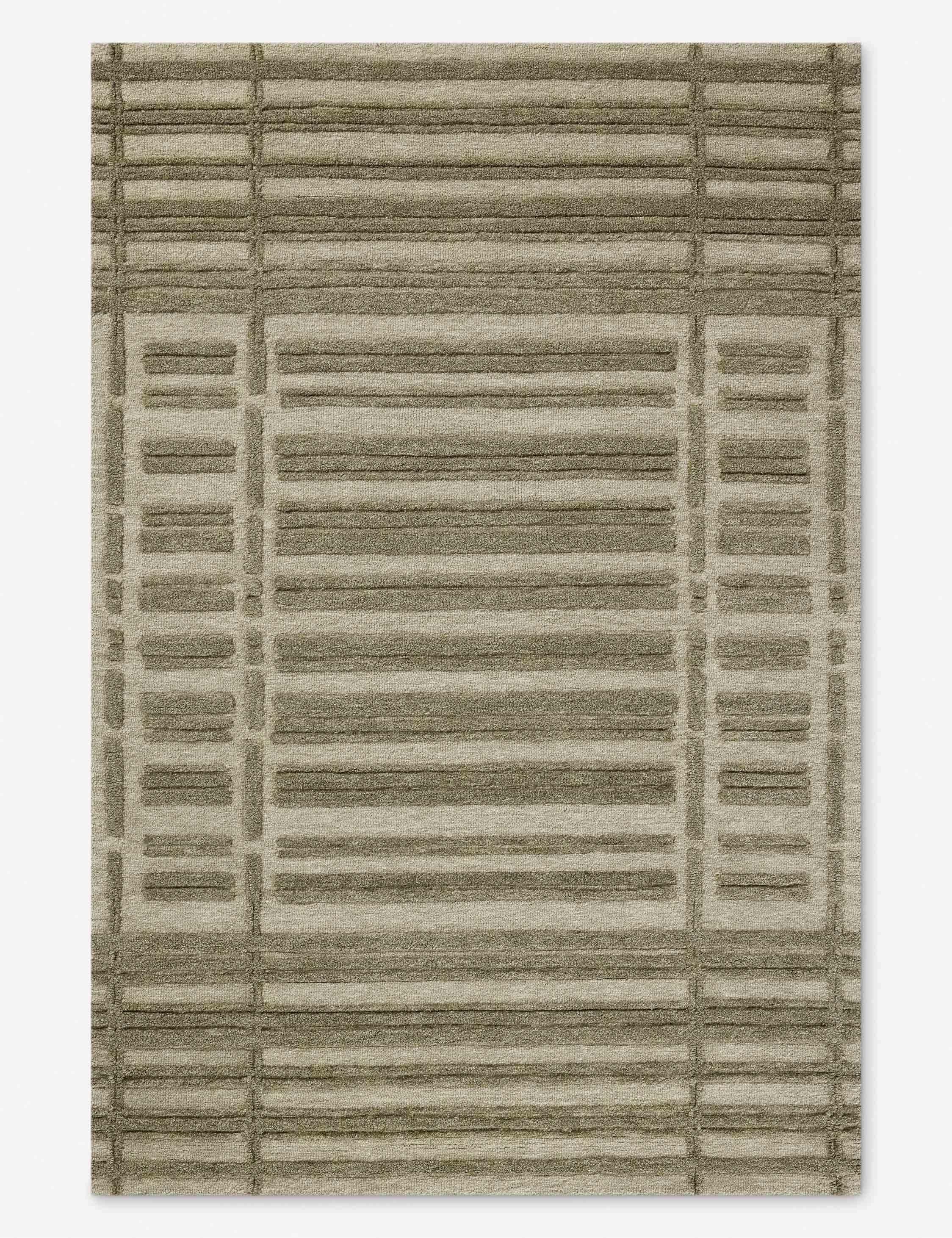 Bradley II Hand-Tufted Wool Rug by Chris Loves Julia x Loloi - Sage and Olive / 2'6" x 7'6" Runner