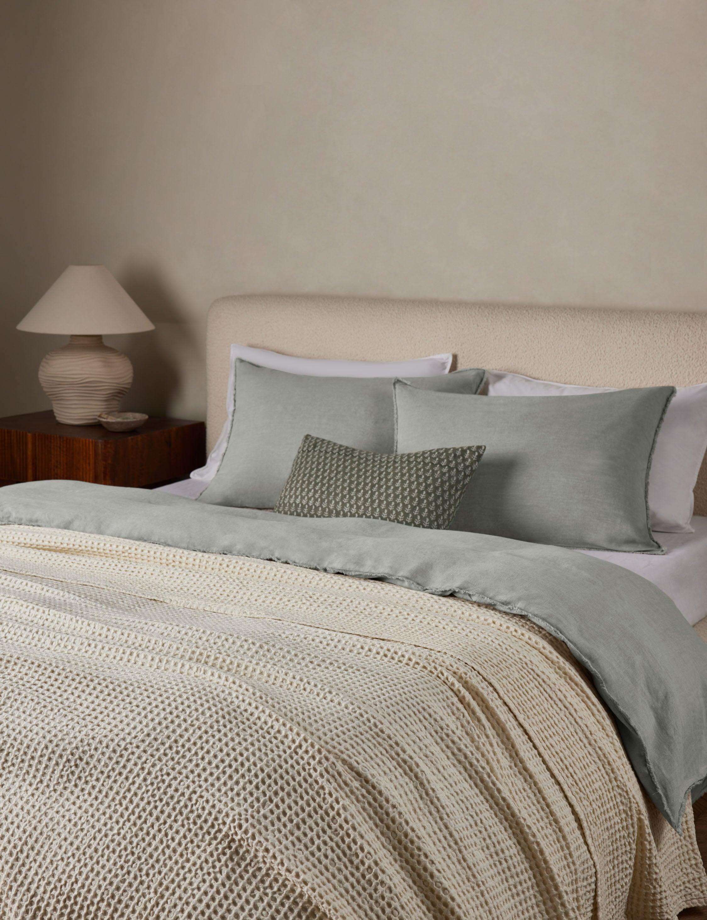 Zuma Cotton Waffle Weave Blanket by Pom Pom at Home - Cream / King