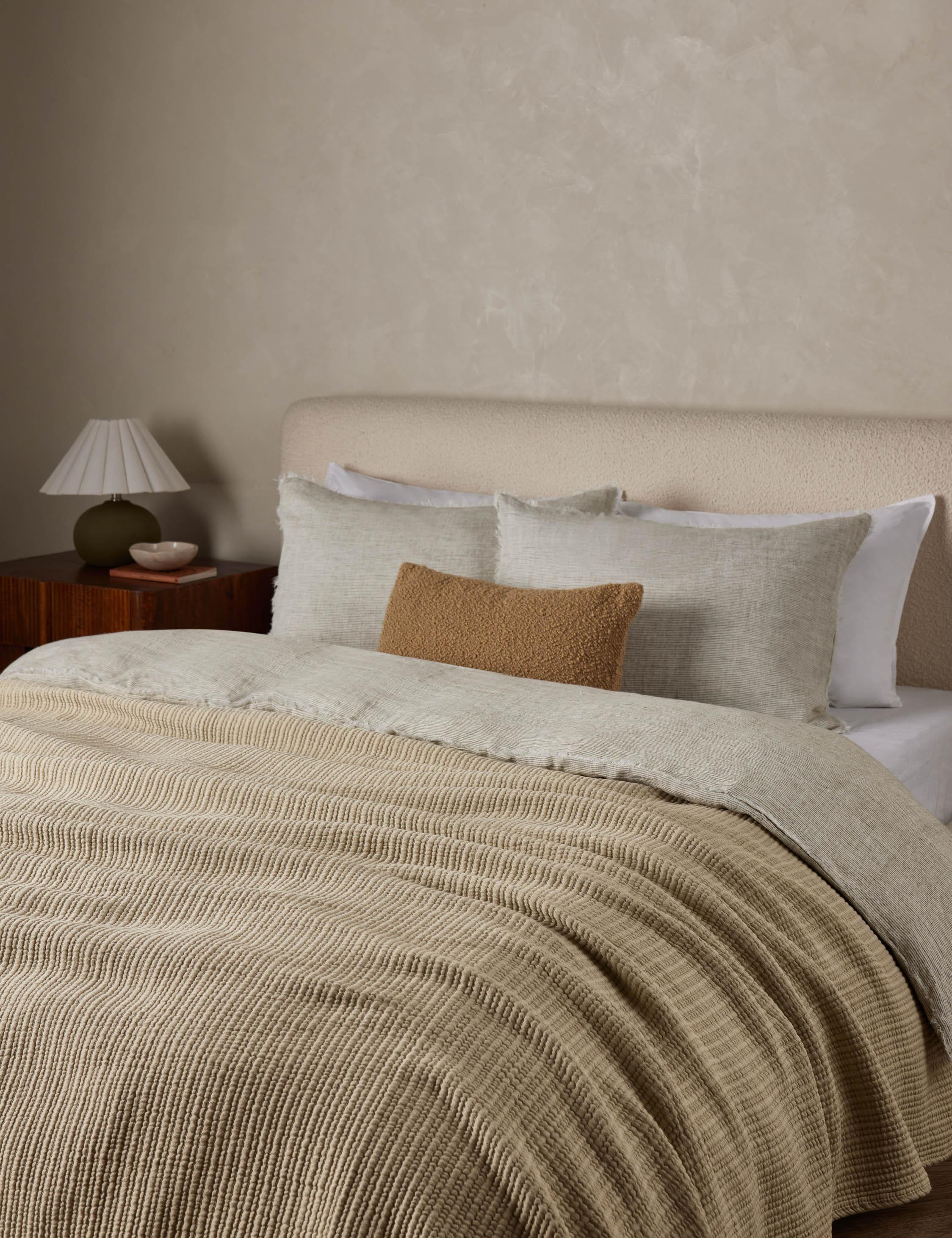 Chatham Cotton Matelasse Coverlet by Pom Pom at Home - Natural / King
