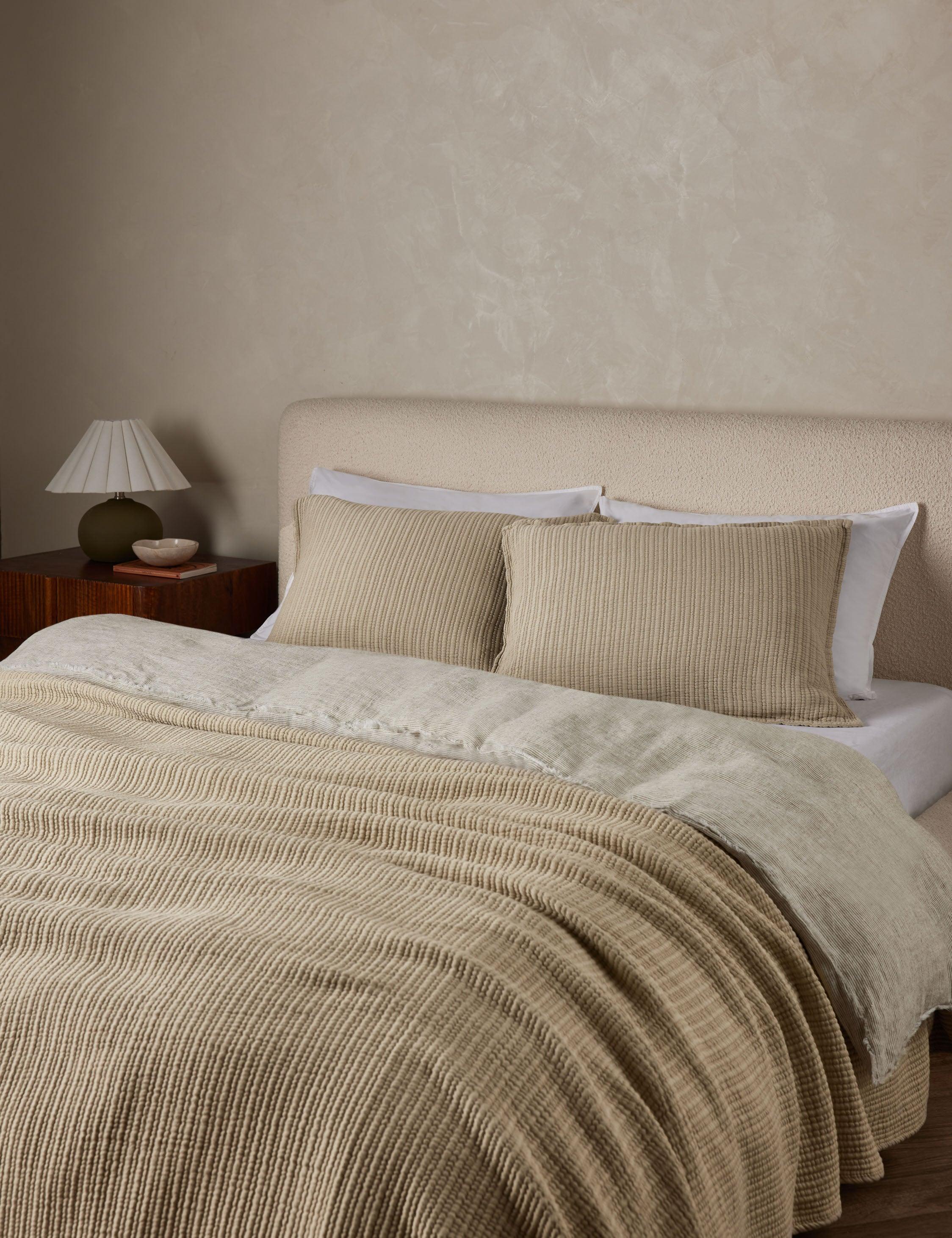 Chatham Cotton Matelasse Coverlet by Pom Pom at Home - Natural / King