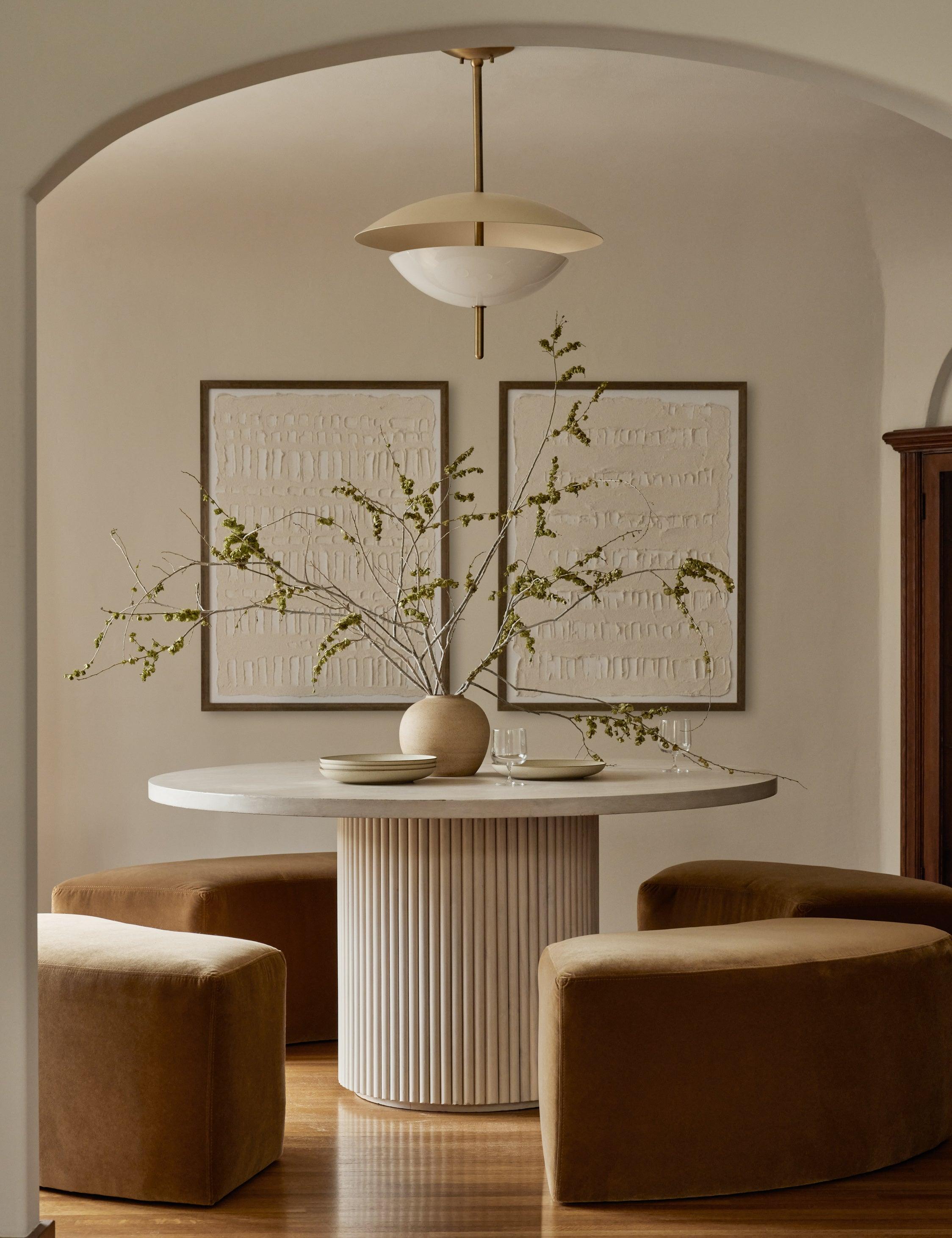 Dion Pendant Light by Colin King x Troy Lighting - Brass and White / 24" Dia