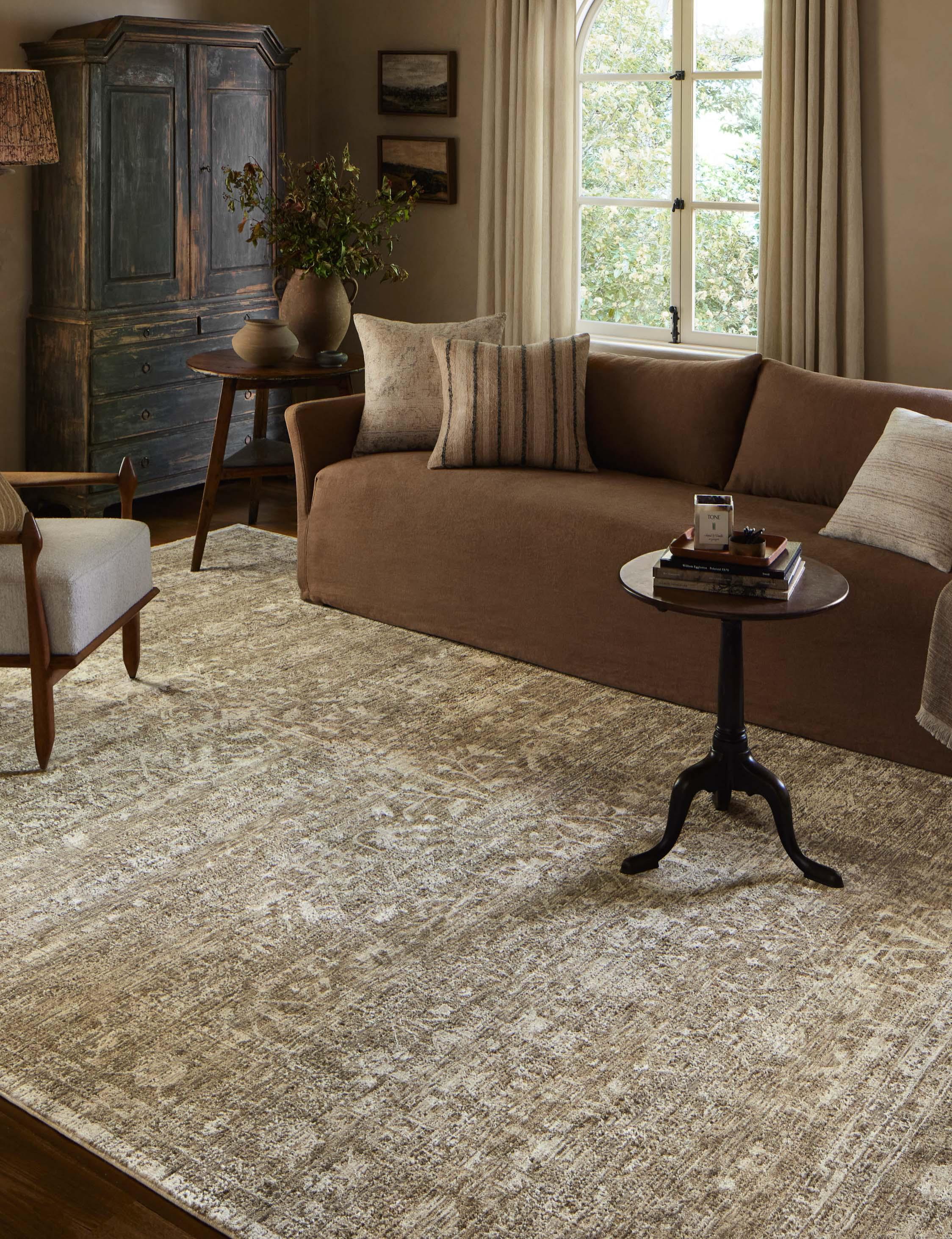 Honora Rug by Amber Lewis x Loloi - Khaki and Beige / 3'9" x 5'9"