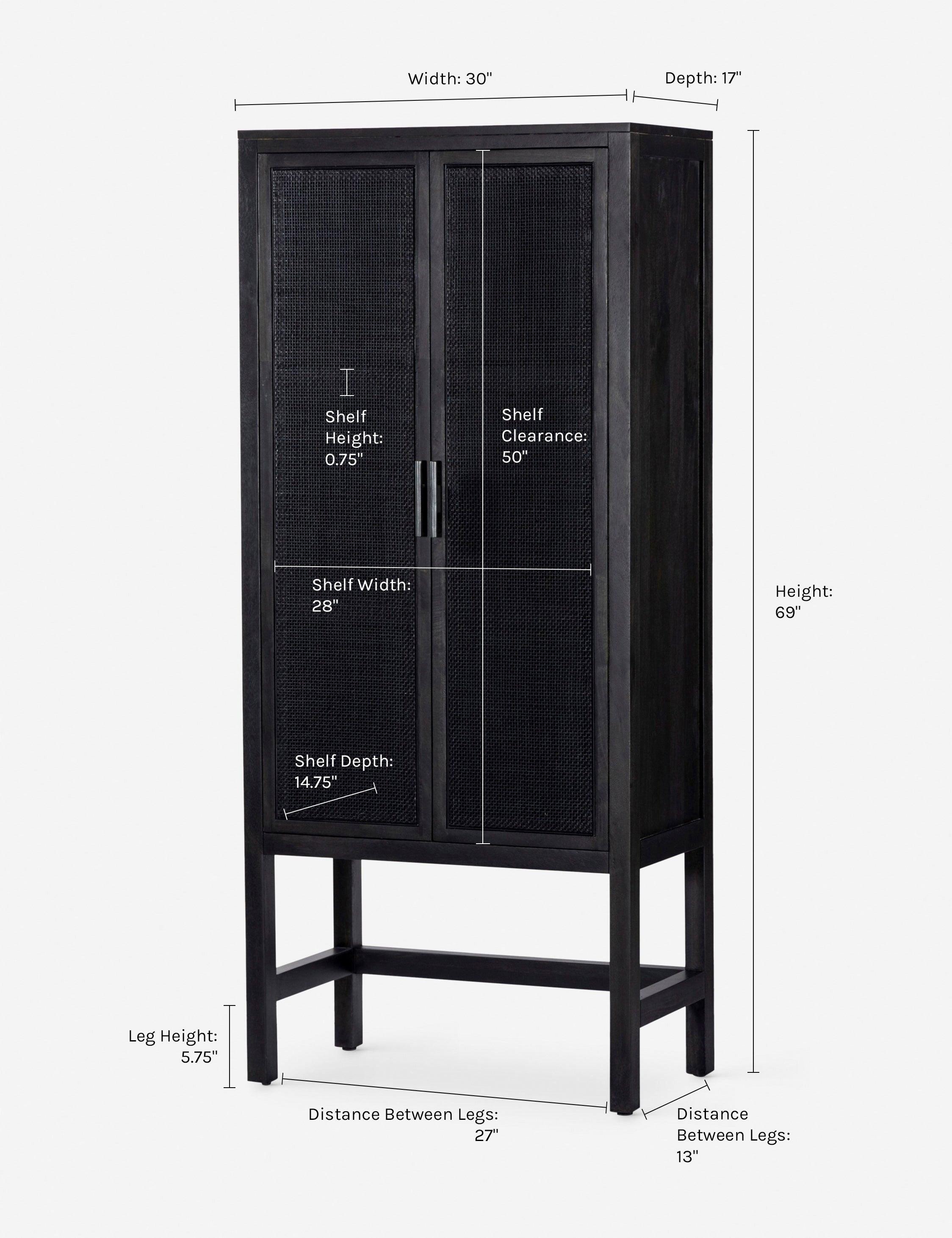 Hannah Narrow Cabinet - Black and Black