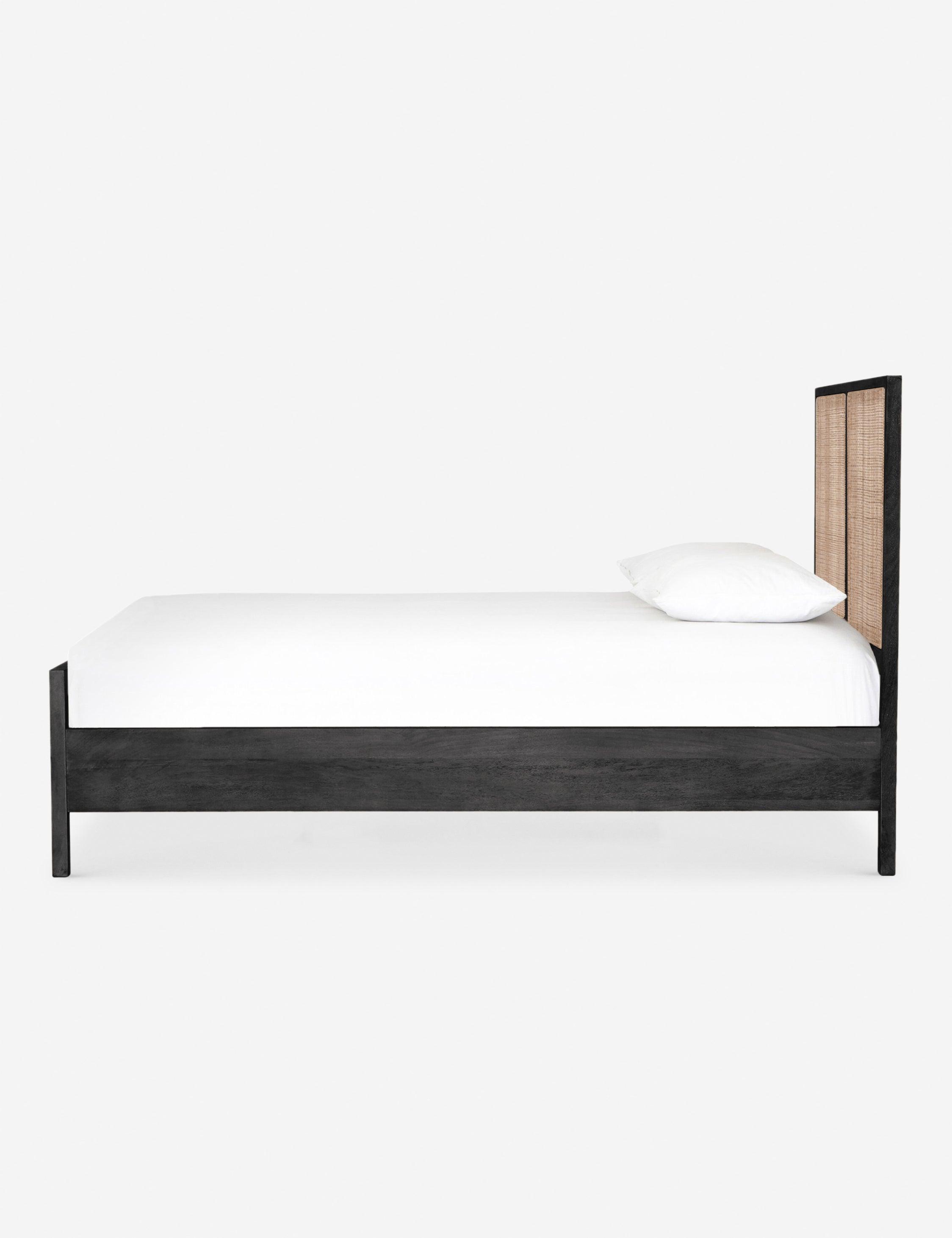 Hannah Platform Bed - Black and Natural / Twin