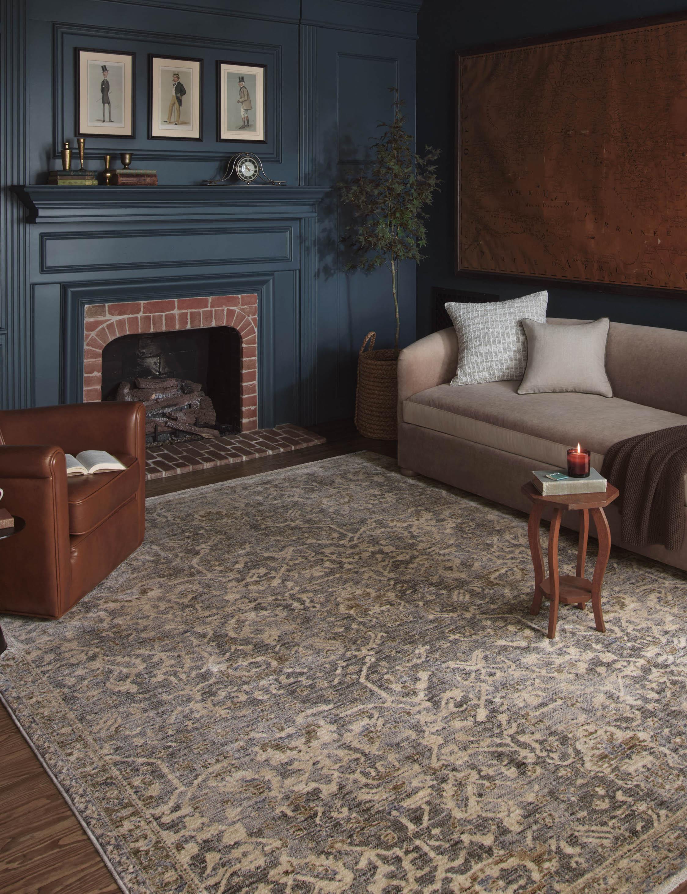 Junie I Rug Magnolia Home by Joanna Gaines x Loloi - Blue and Natural / 6'7" x 9'10"