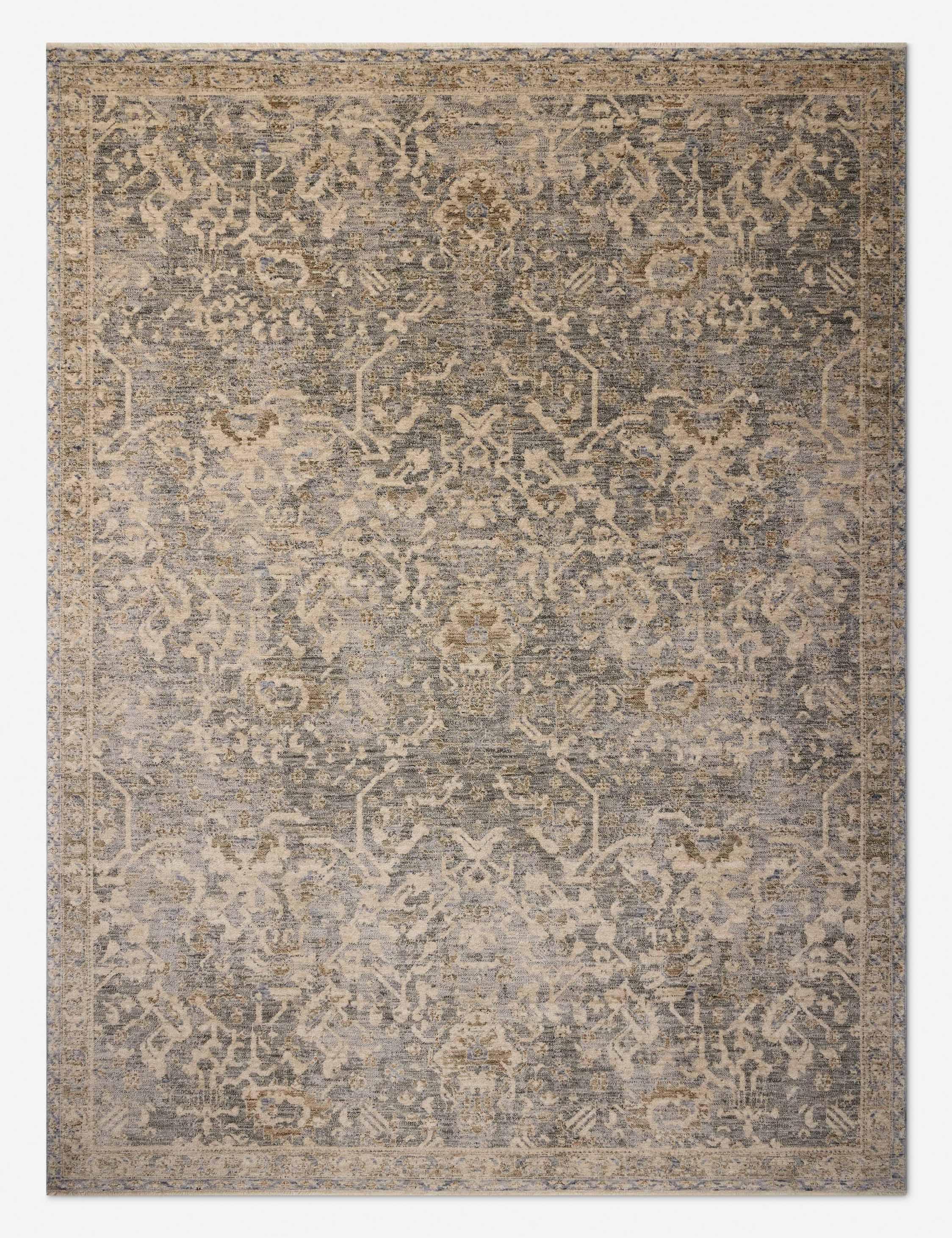 Junie I Rug Magnolia Home by Joanna Gaines x Loloi - Blue and Natural / 6'7" x 9'10"