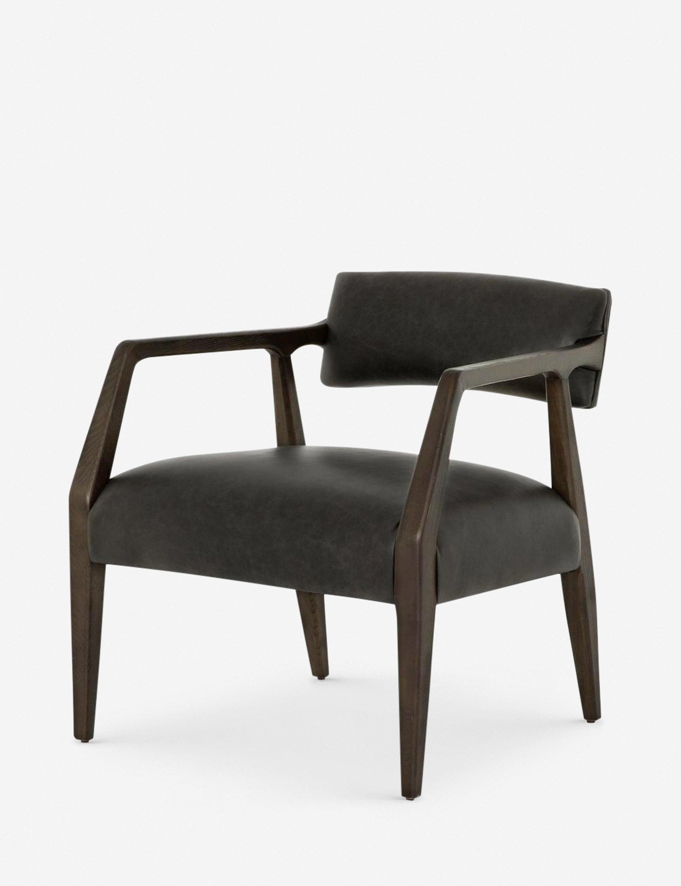 Larabee Accent Chair - Ebony Leather
