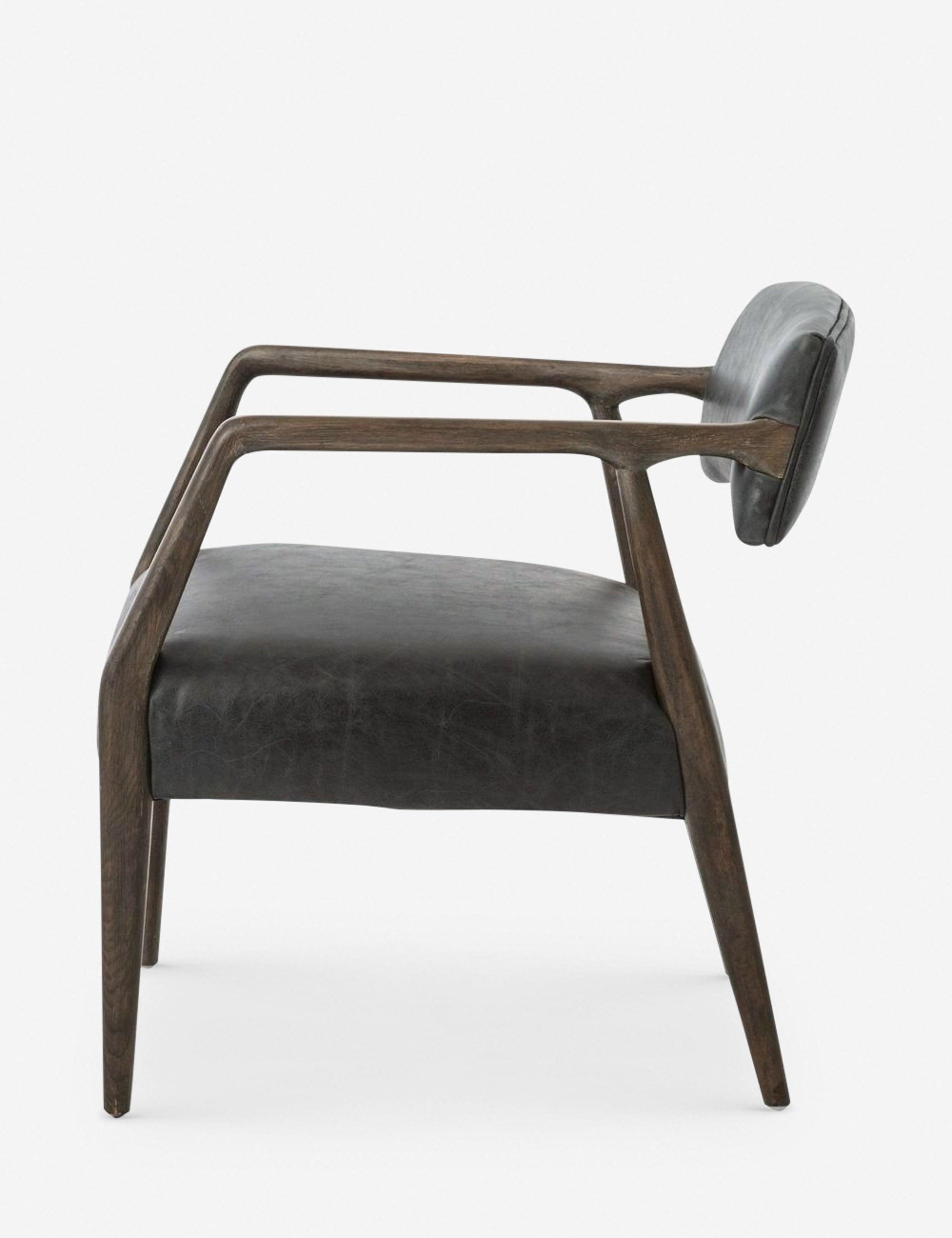 Larabee Accent Chair - Ebony Leather