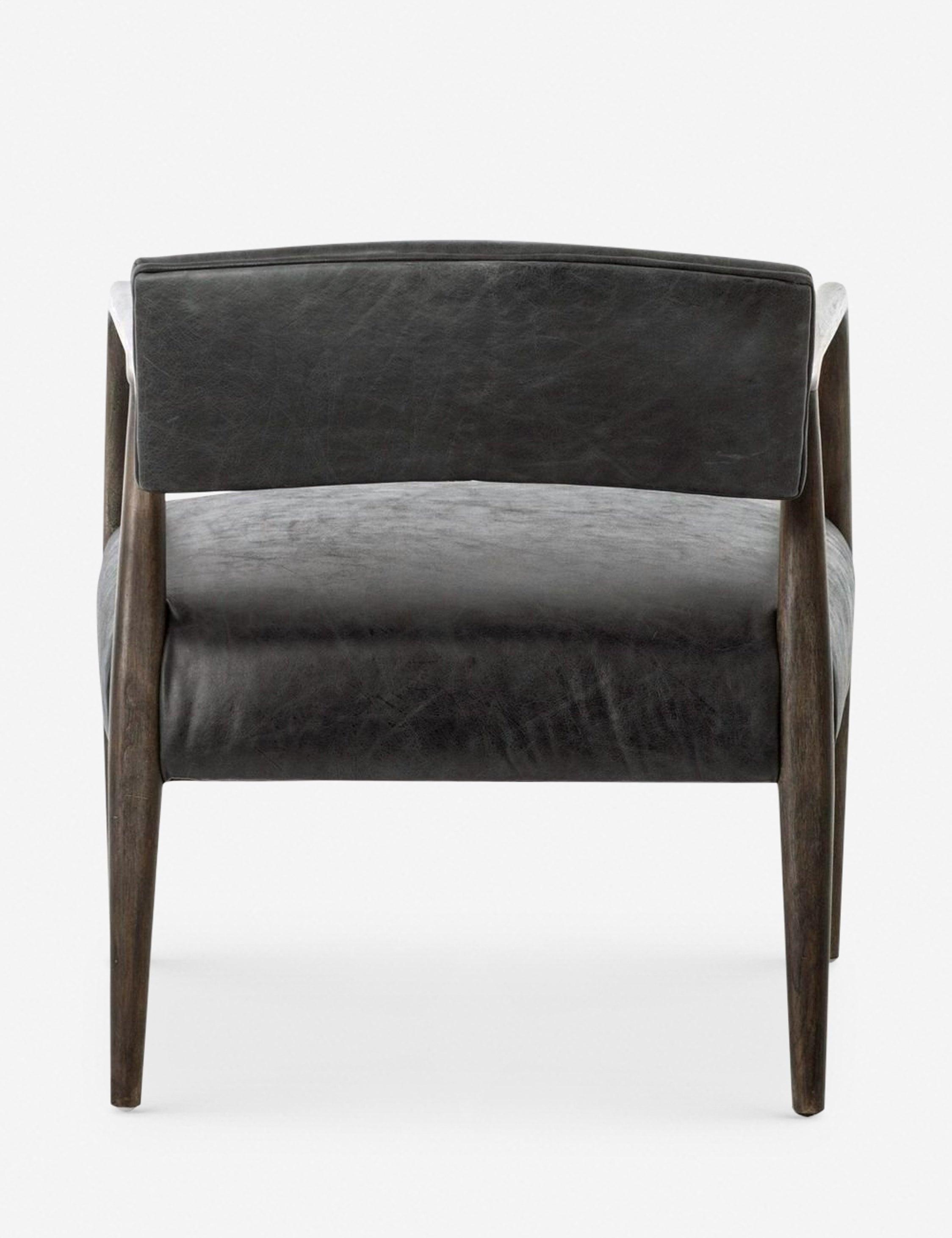 Larabee Accent Chair - Ebony Leather