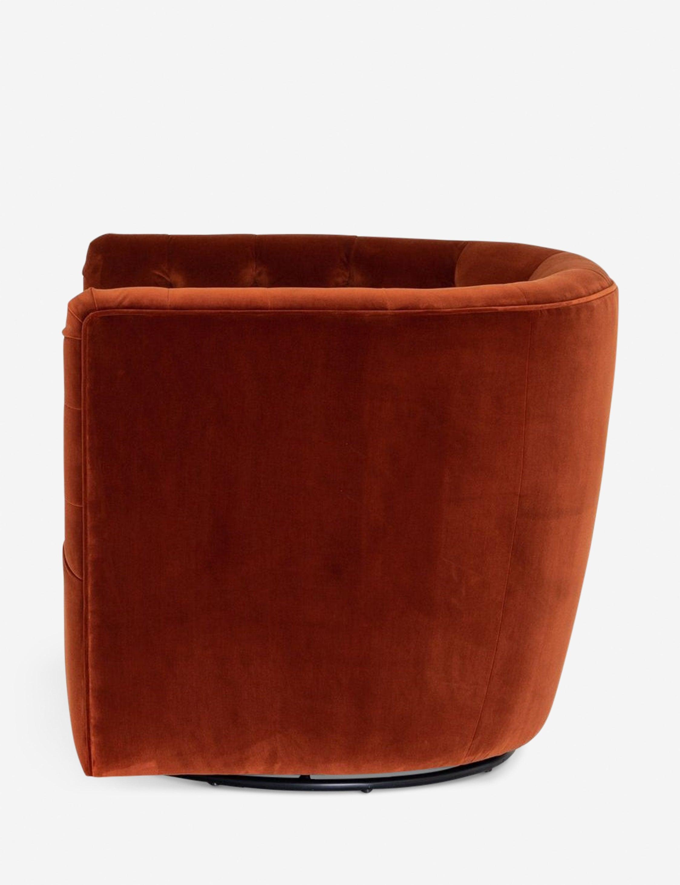 Lilith Swivel Chair - Rust Velvet