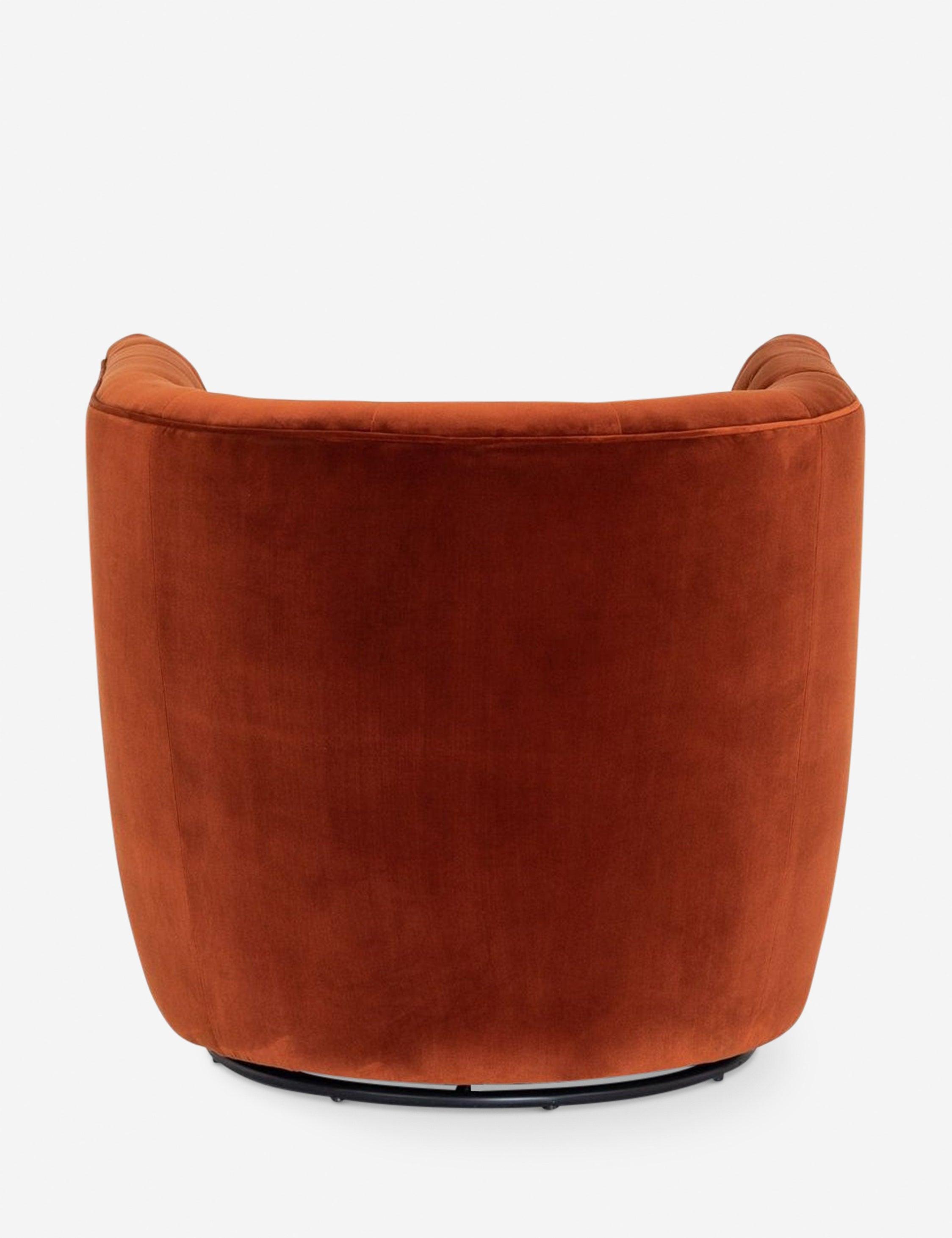 Lilith Swivel Chair - Rust Velvet
