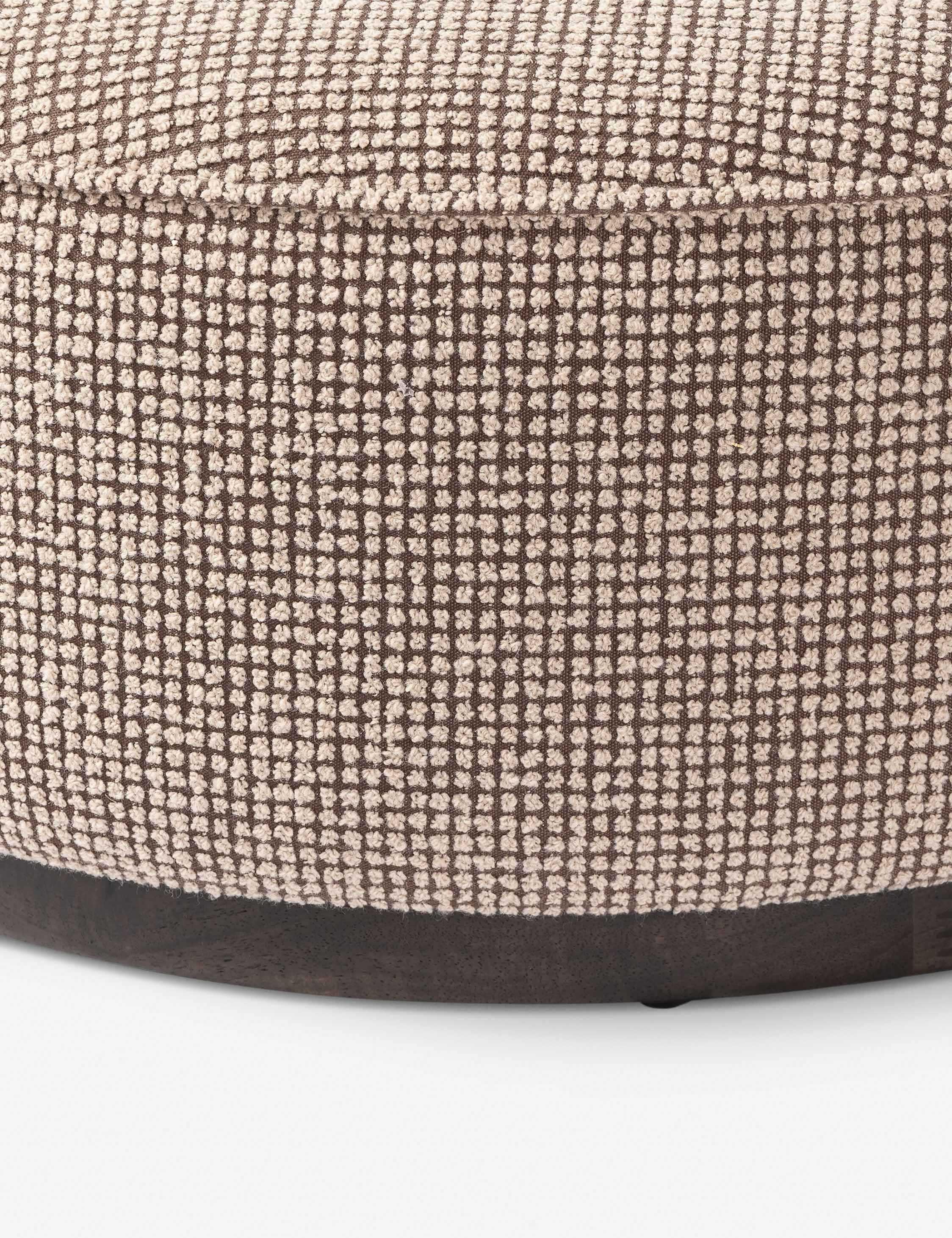 Aldora Round Ottoman - Taupe Weave