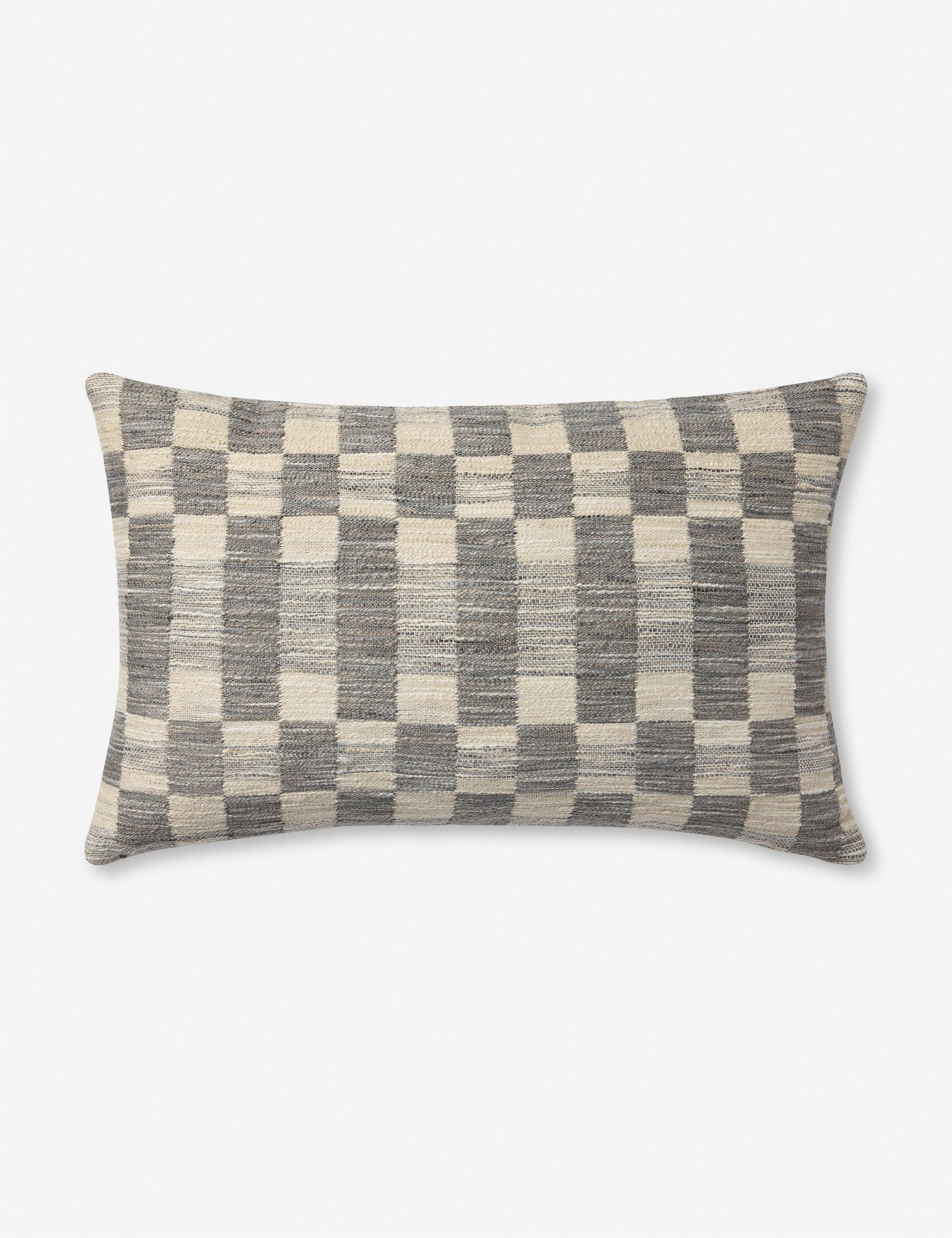 Adams Pillow by Amber Lewis x Loloi - Charcoal and Ivory / 13" x 21" / Polyester