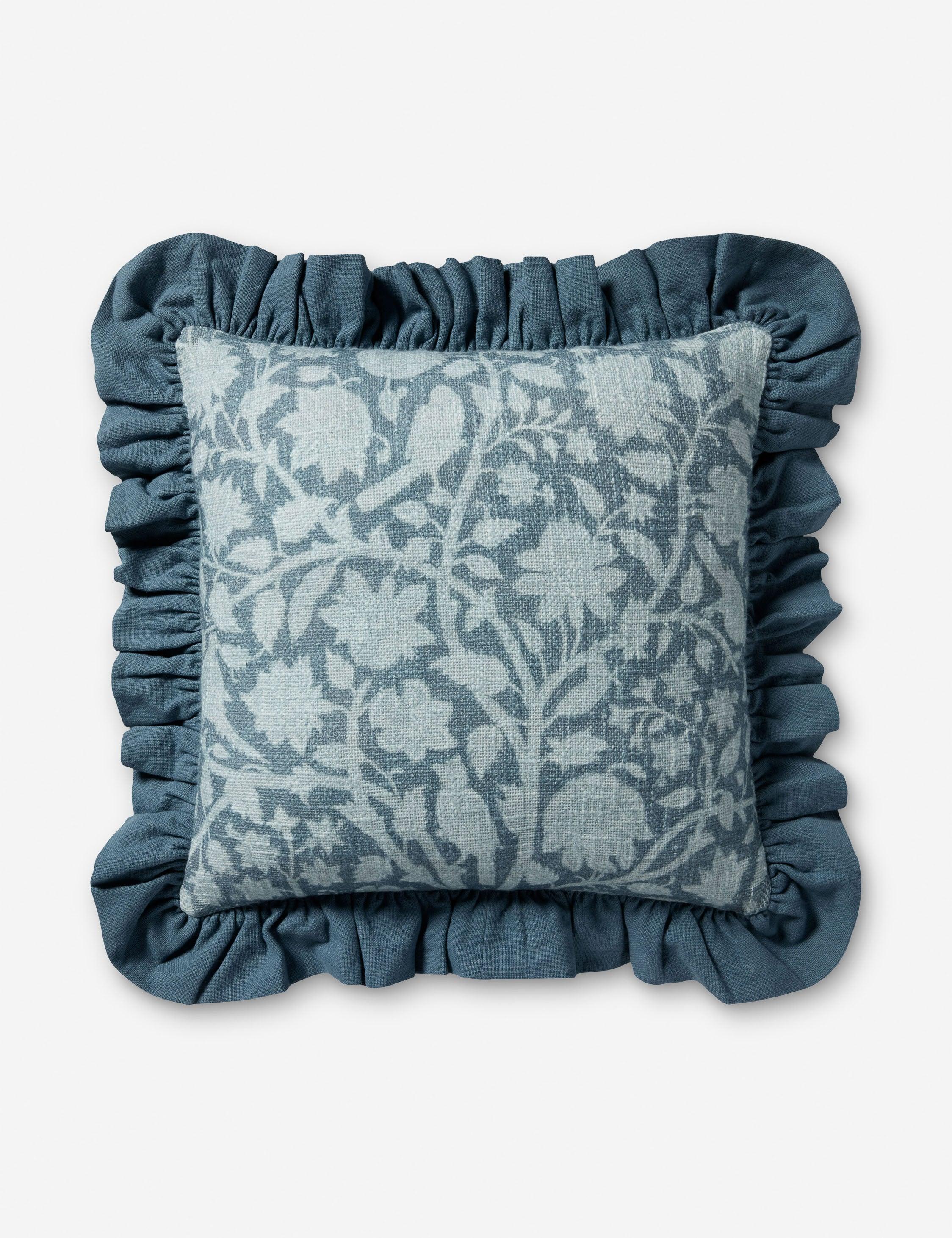 Kathleen Pillow by Chris Loves Julia x Loloi - Blue / 18" x 18" / Polyester