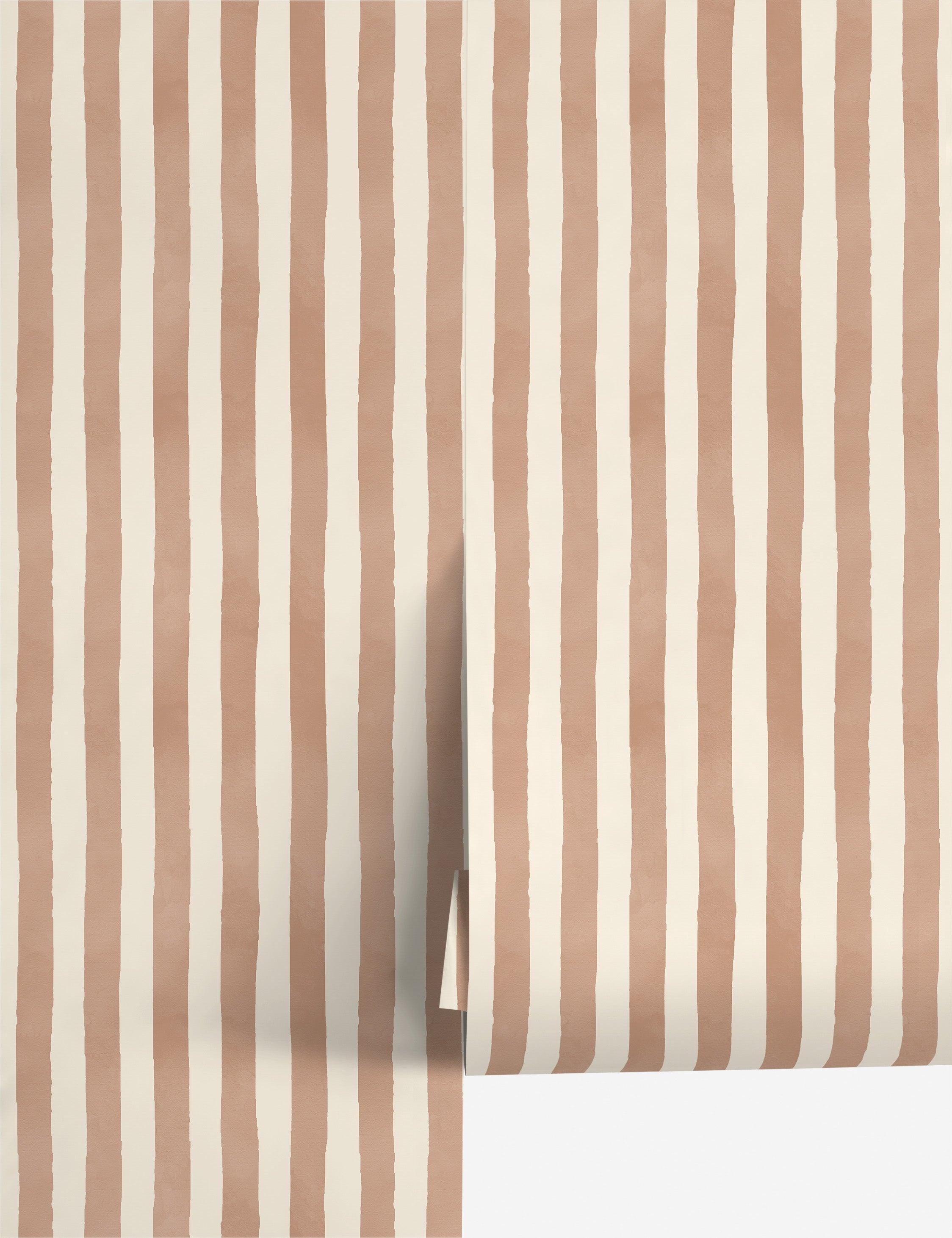 Painterly Stripe Wallpaper by Sarah Sherman Samuel - Blush