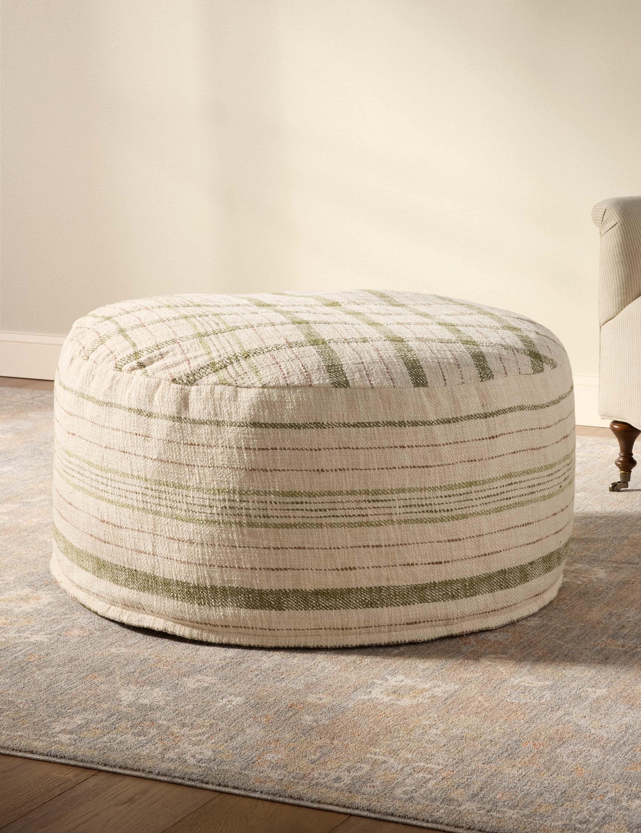 Wallace Pouf by Chris Loves Julia x Loloi - Cream