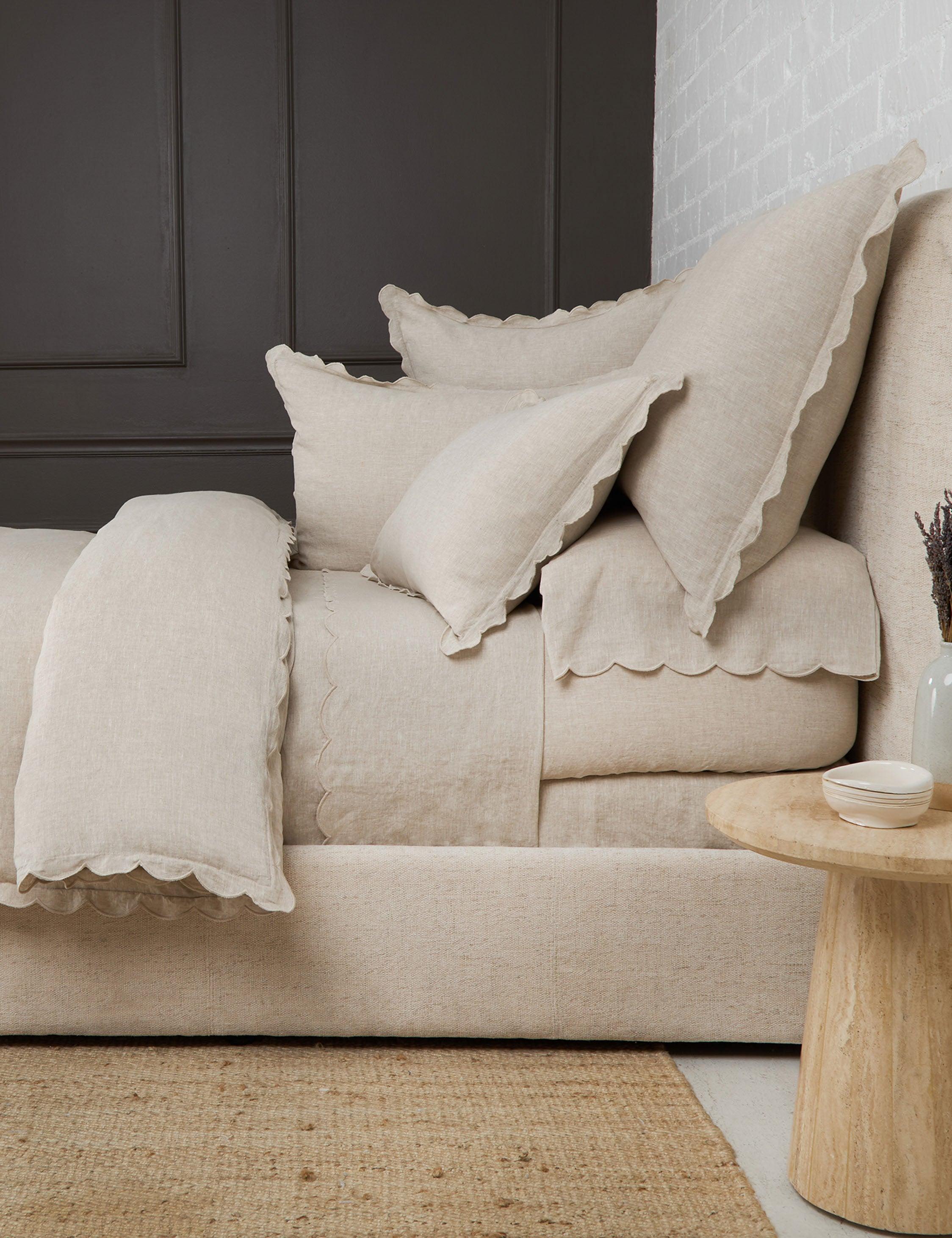 Kelly Linen Duvet Cover by Pom Pom At Home - Flax / Queen