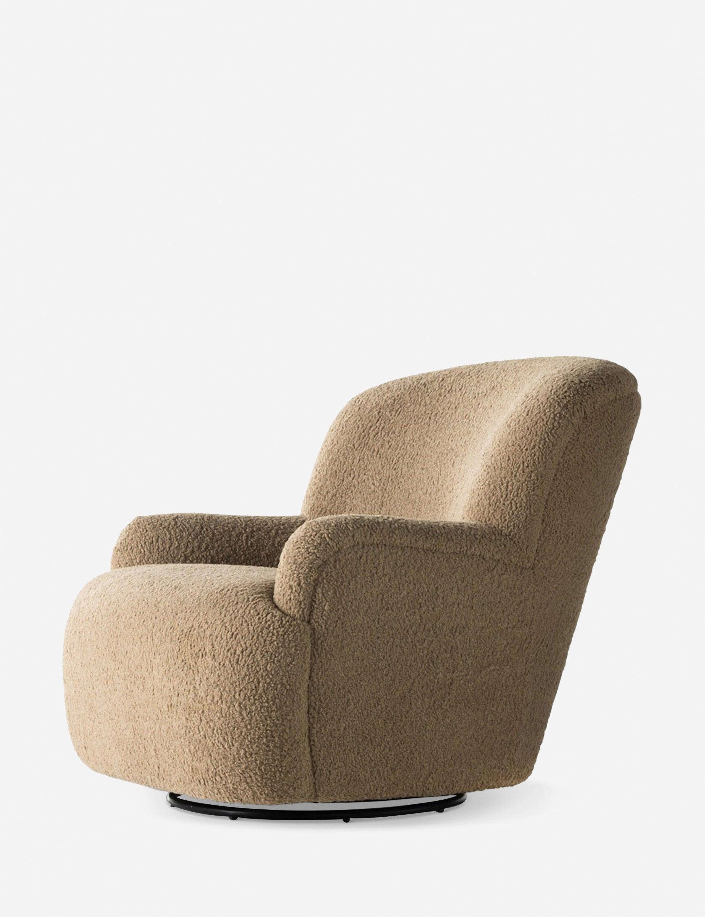 Preston Swivel Accent Chair - Camel Sheepskin