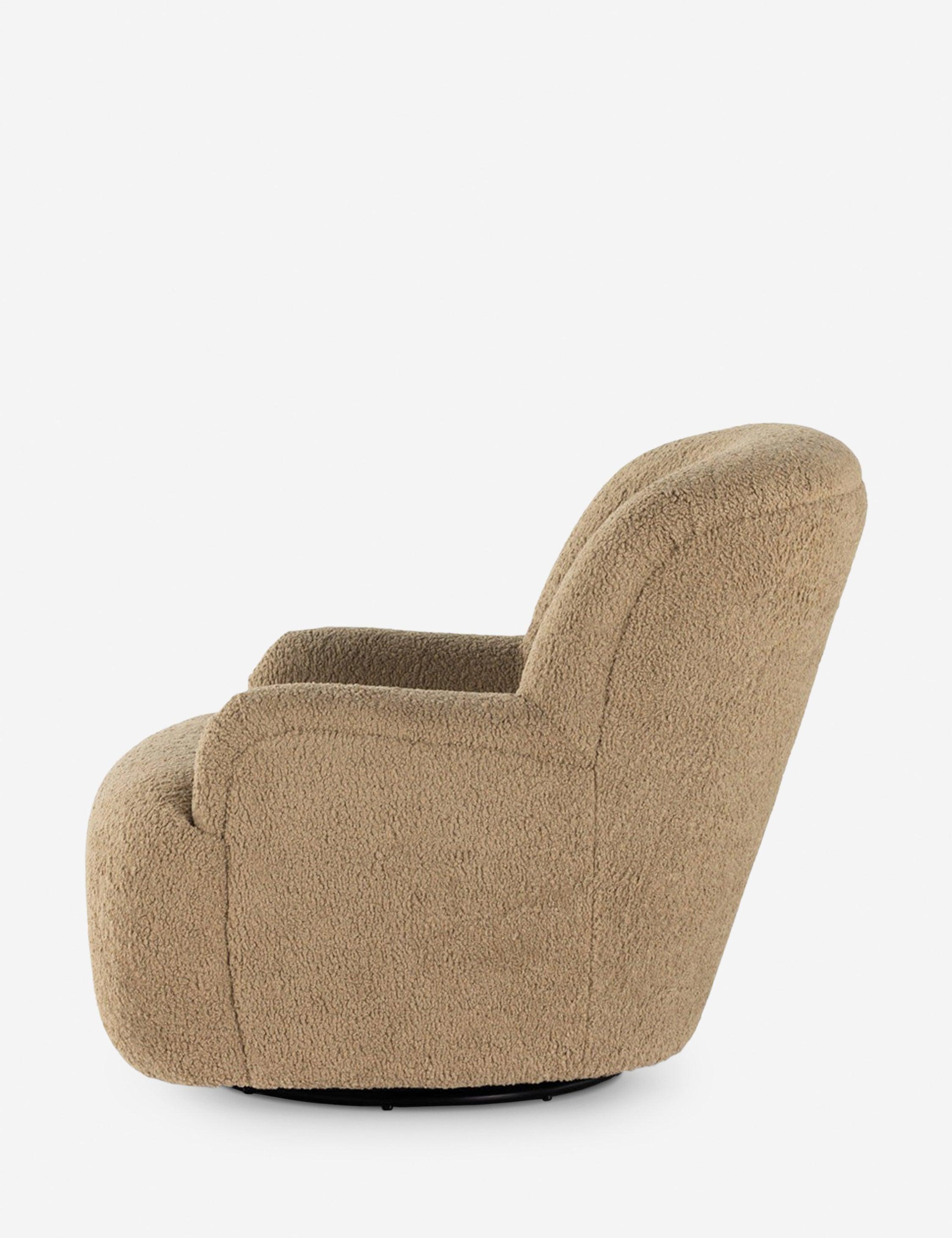 Preston Swivel Accent Chair - Camel Sheepskin