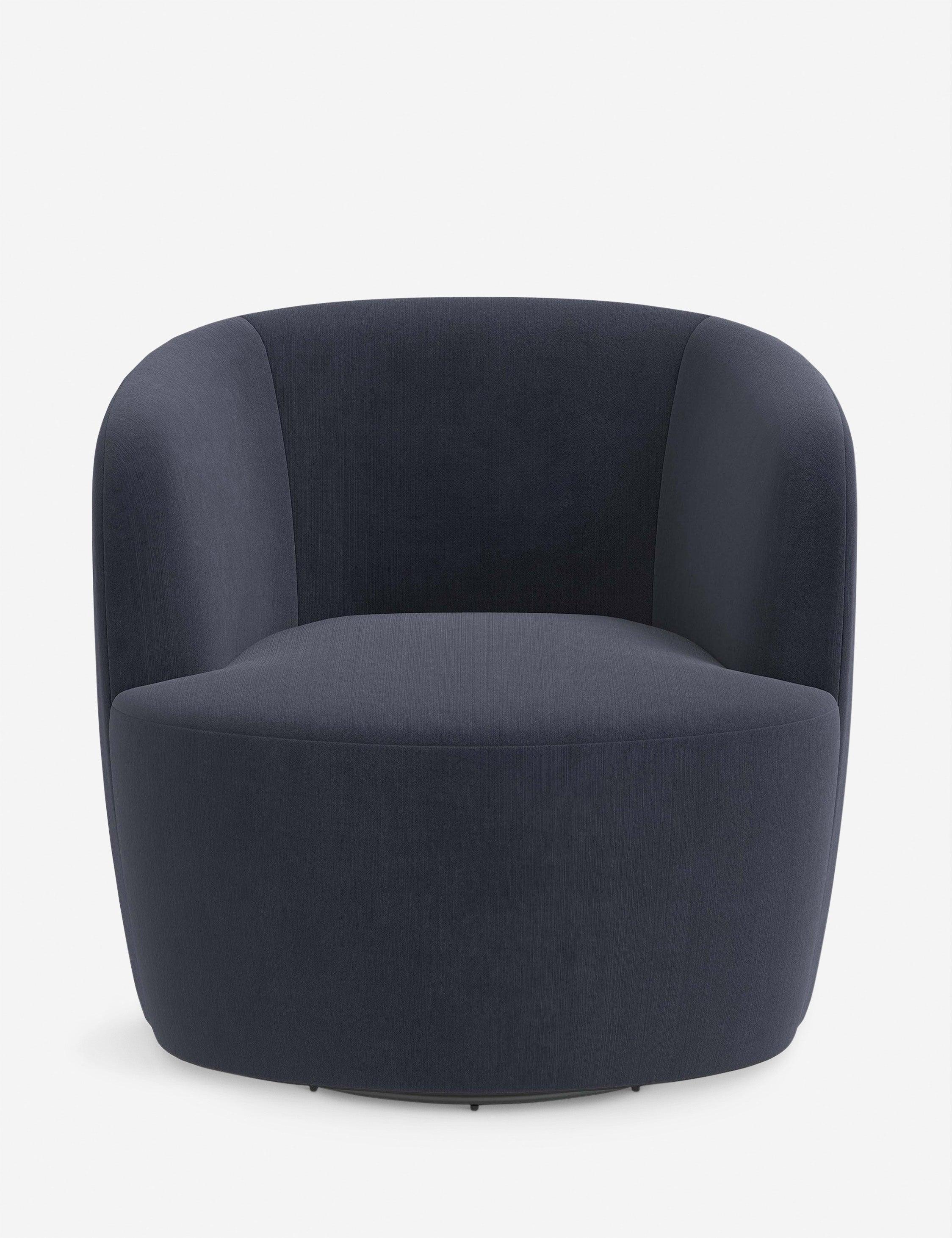 Rue Swivel Chair - Navy Velvet