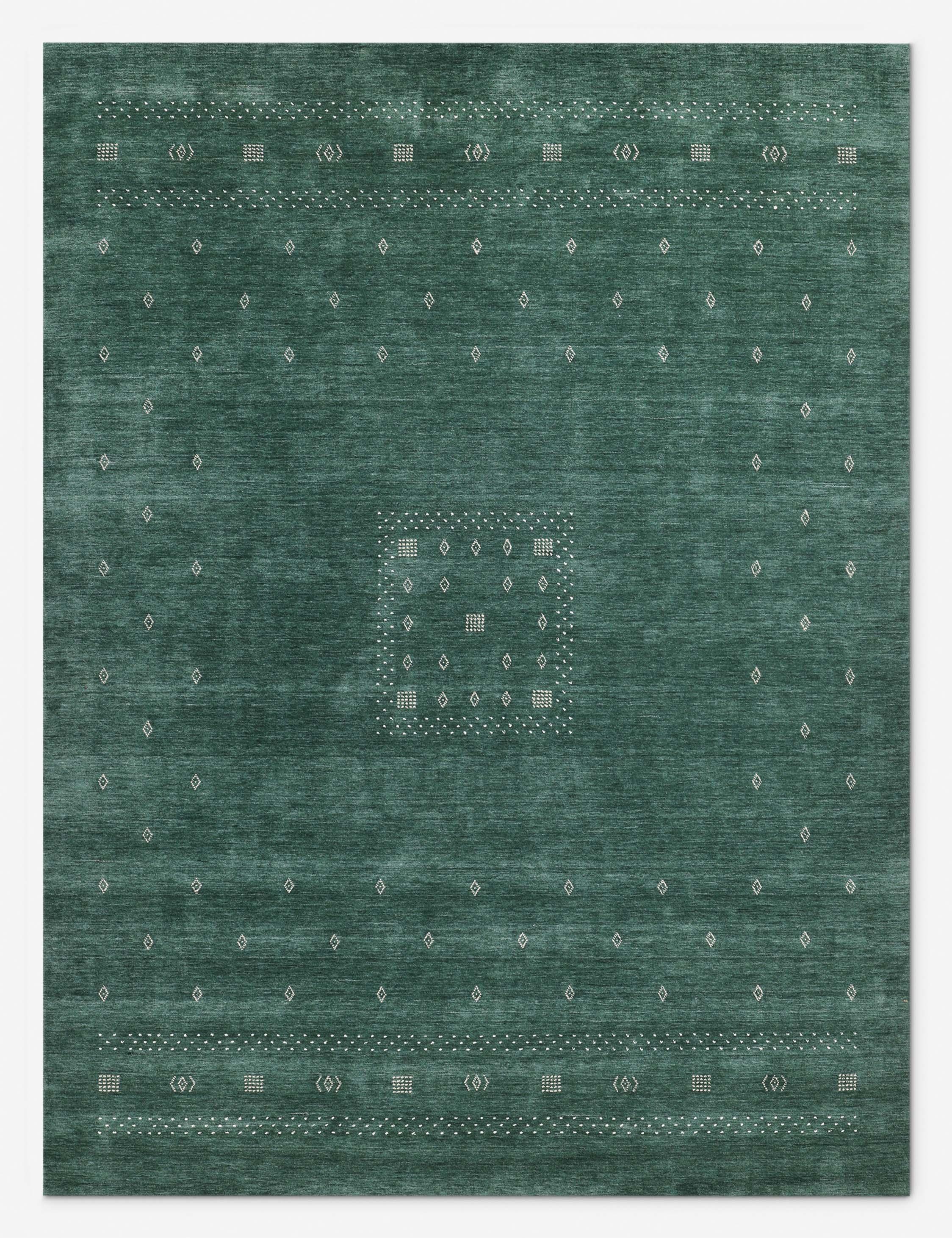 Cyrena Hand-Loomed Wool Rug - Green / 9' x 12'