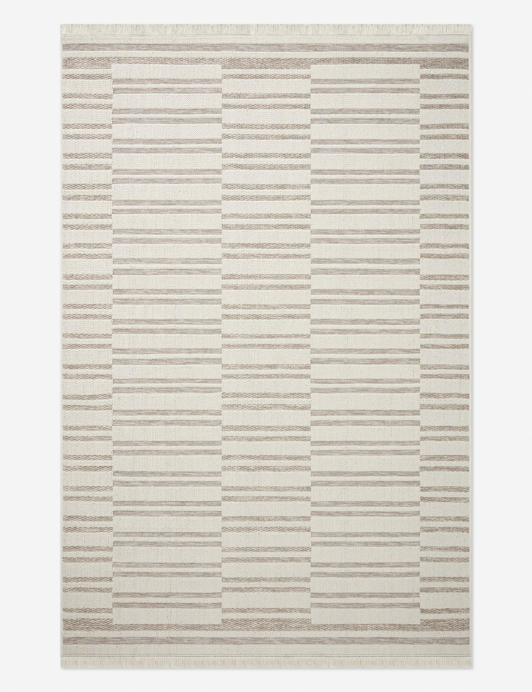 Malibu II Indoor / Outdoor Rug by Amber Lewis x Loloi - Ivory and Dove / 2'3" x 3'9"