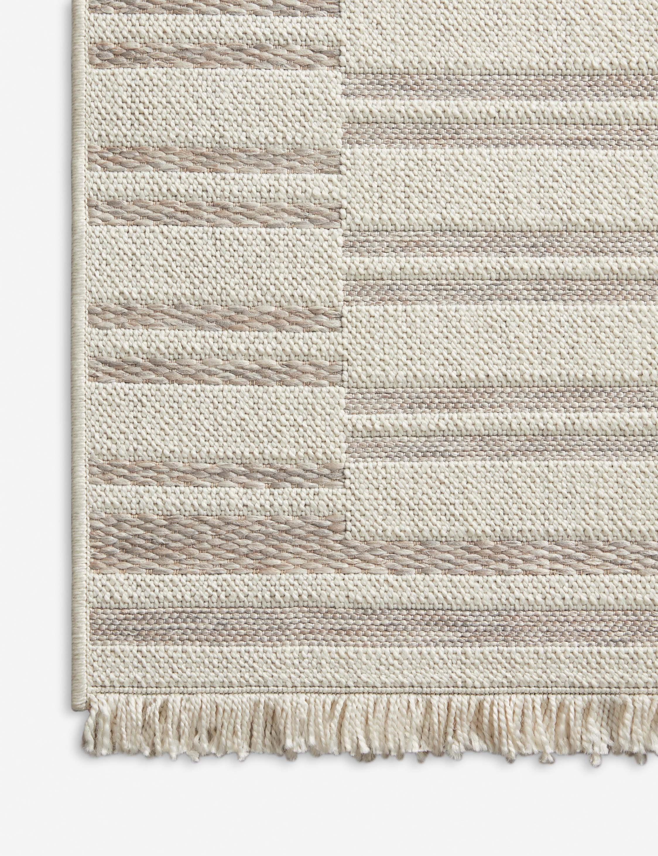 Malibu II Indoor / Outdoor Rug by Amber Lewis x Loloi - Ivory and Dove / 2'3" x 3'9"