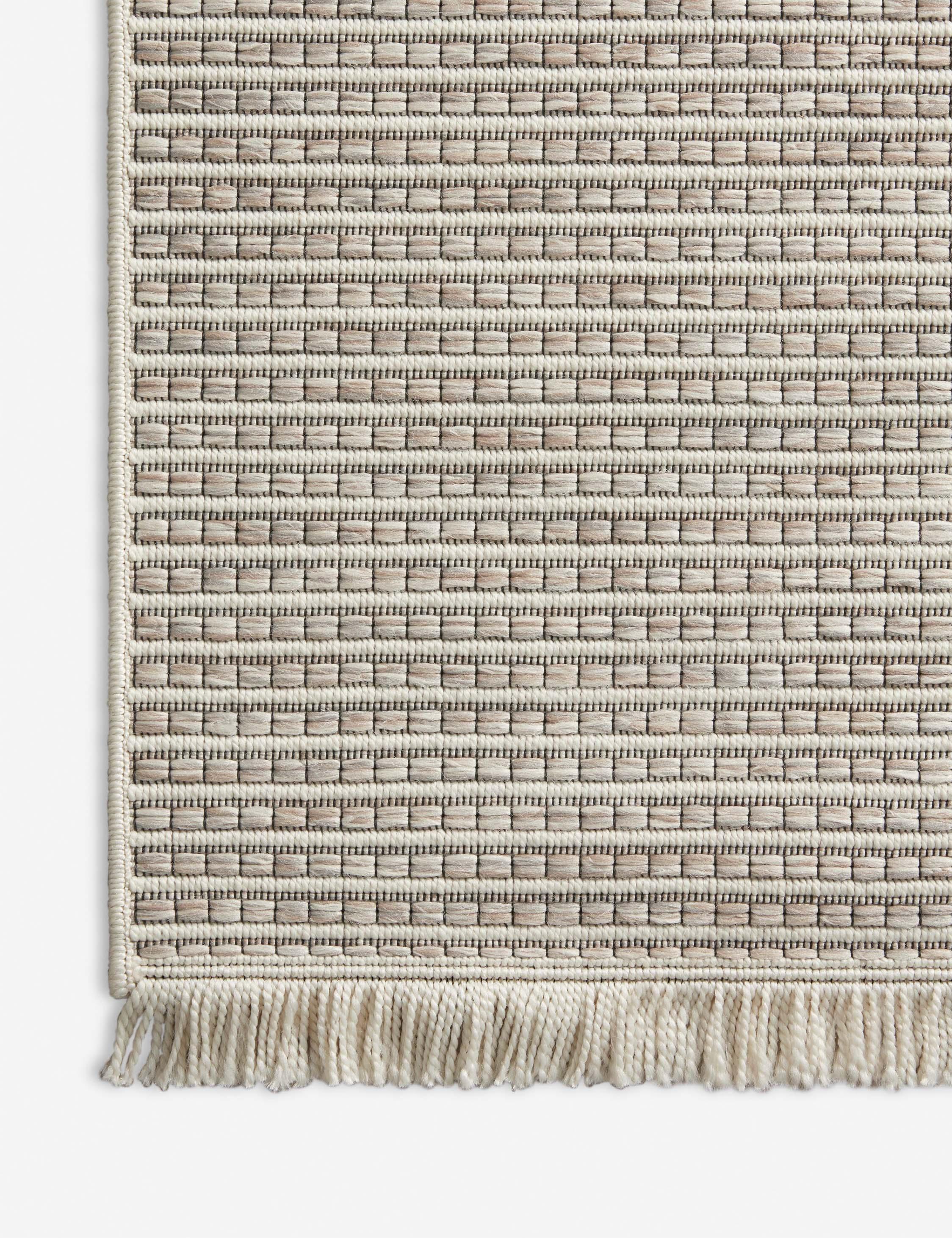 Malibu III Indoor / Outdoor Rug by Amber Lewis x Loloi - Ivory and Dove / 2'3" x 7'7" Runner