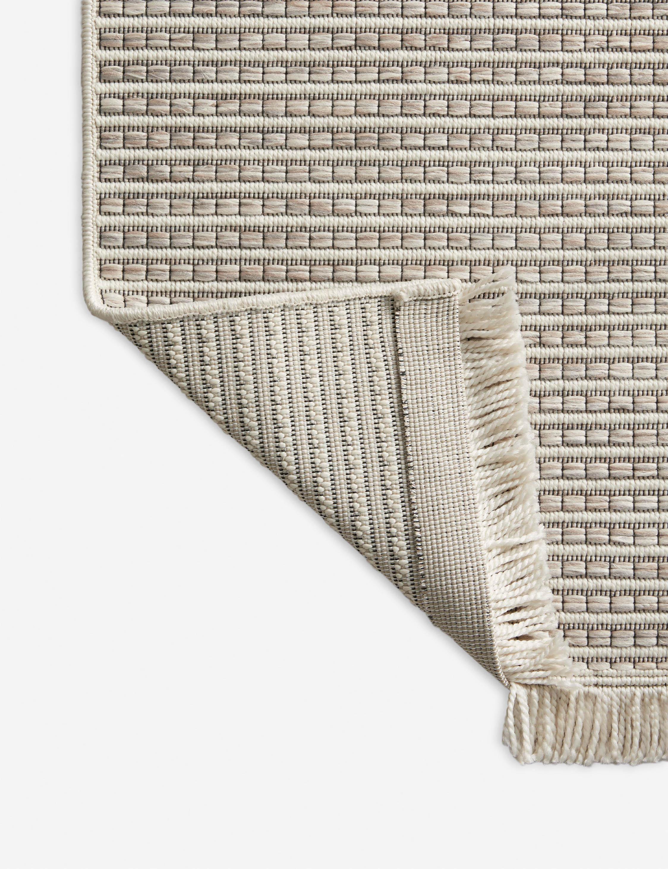 Malibu III Indoor / Outdoor Rug by Amber Lewis x Loloi - Ivory and Dove / 2'3" x 7'7" Runner